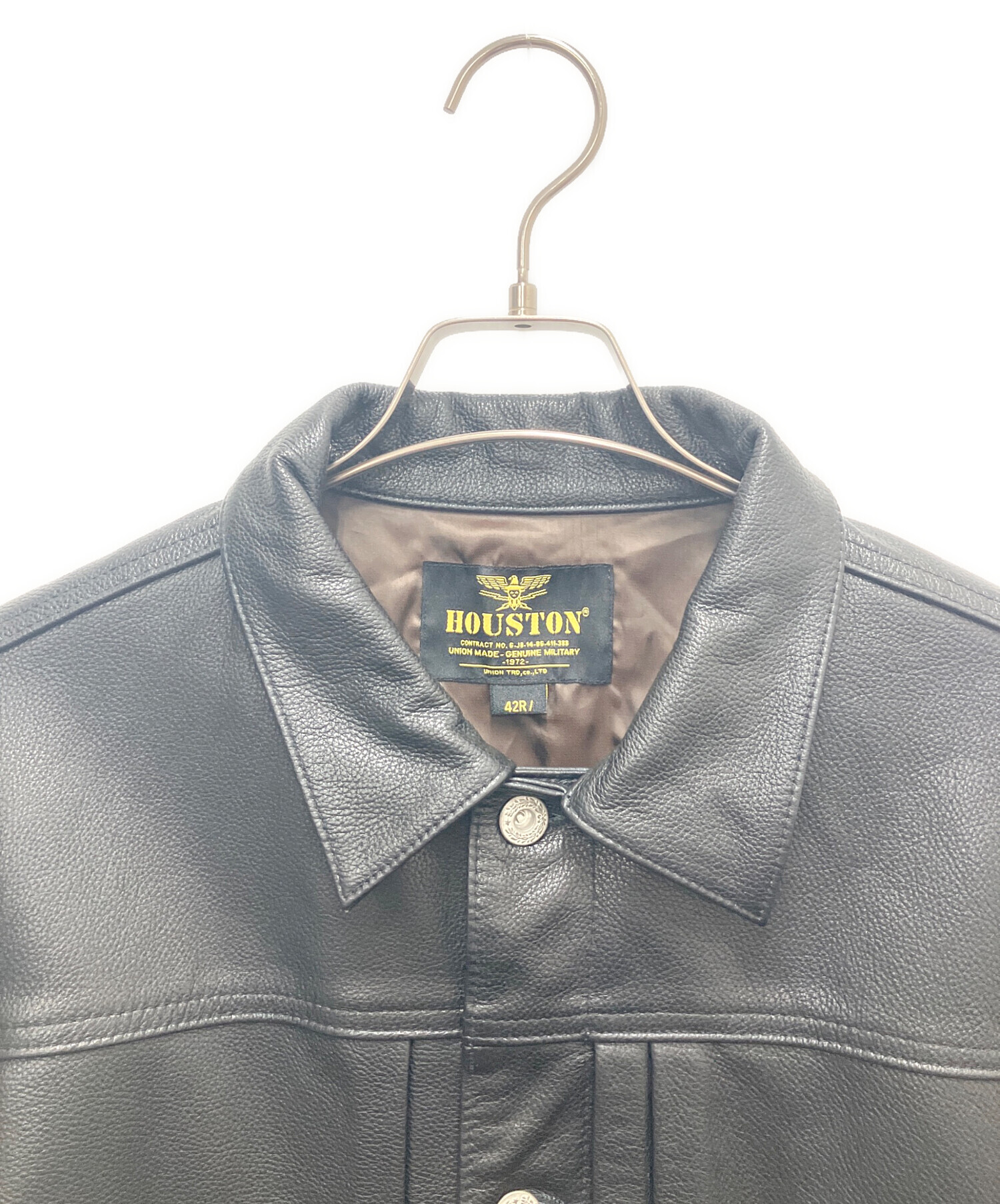 中古・古着通販】HOUSTON (ヒューストン) レザージャケット ブラック