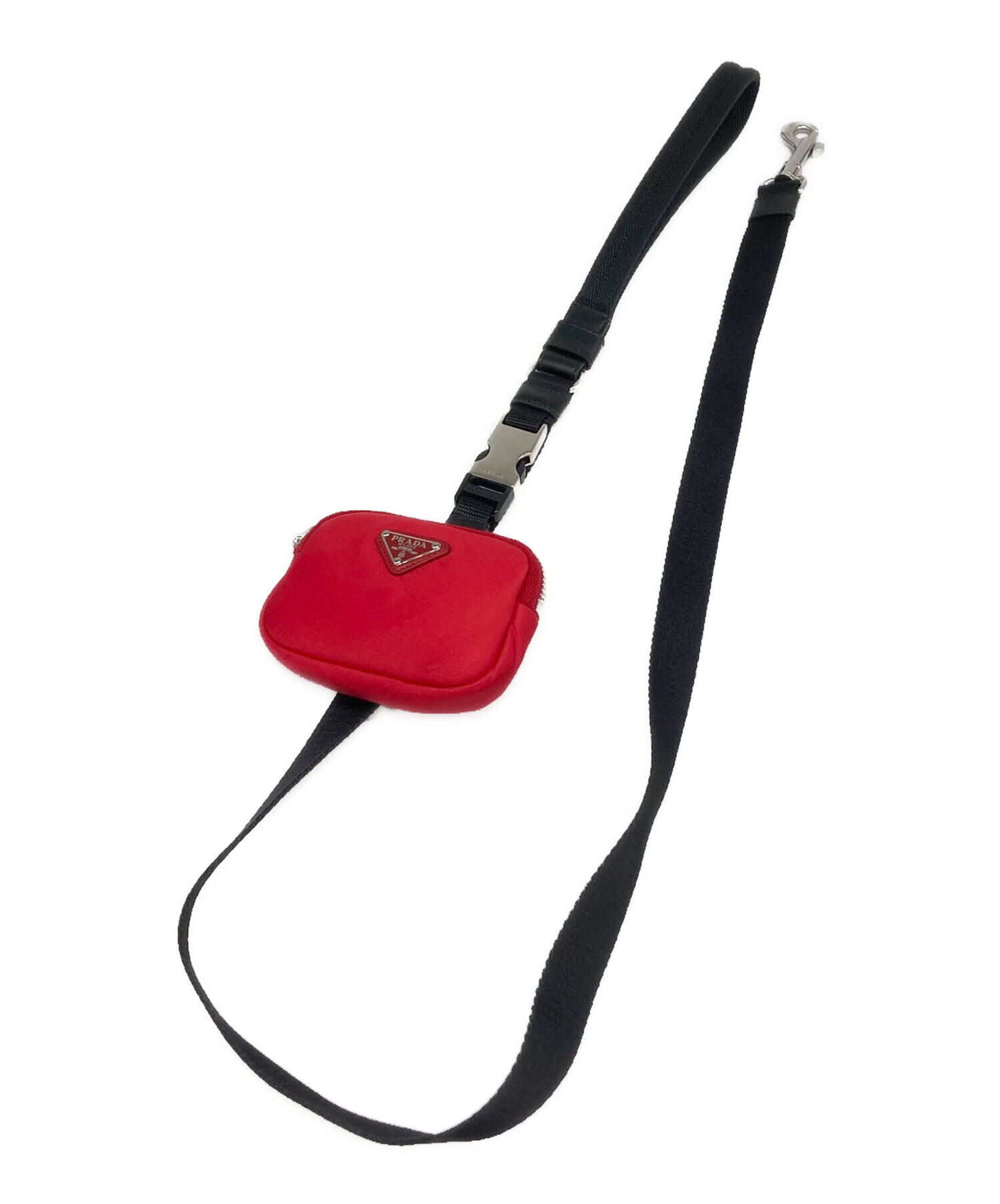 中古・古着通販】PRADA (プラダ) ペットリーシュミニポーチ付き レッド
