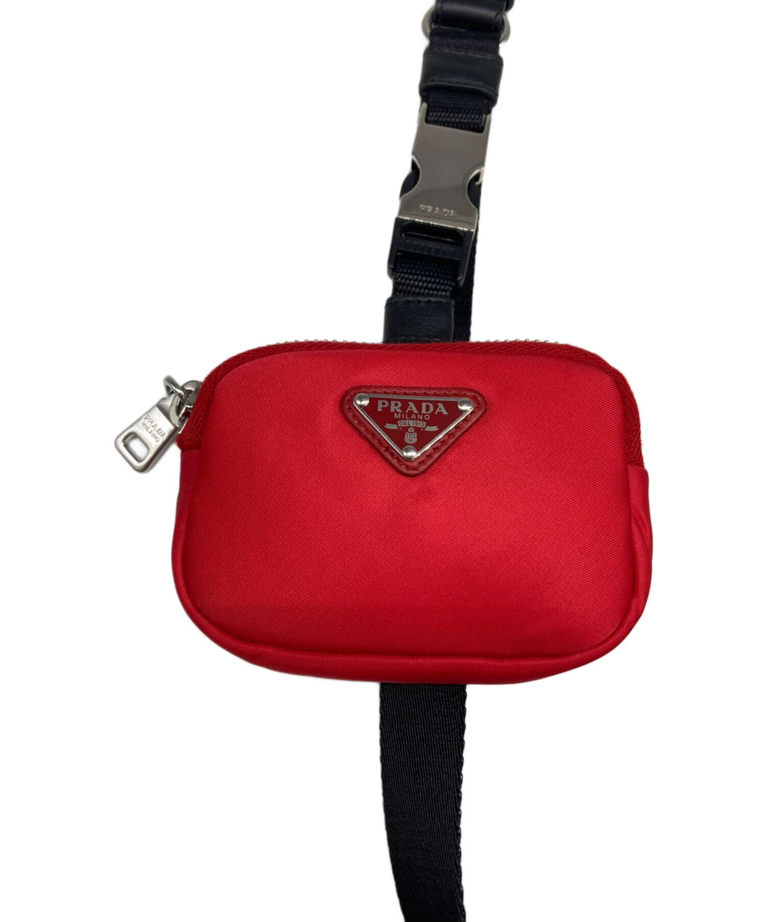 中古・古着通販】PRADA (プラダ) ペットリーシュミニポーチ付き レッド