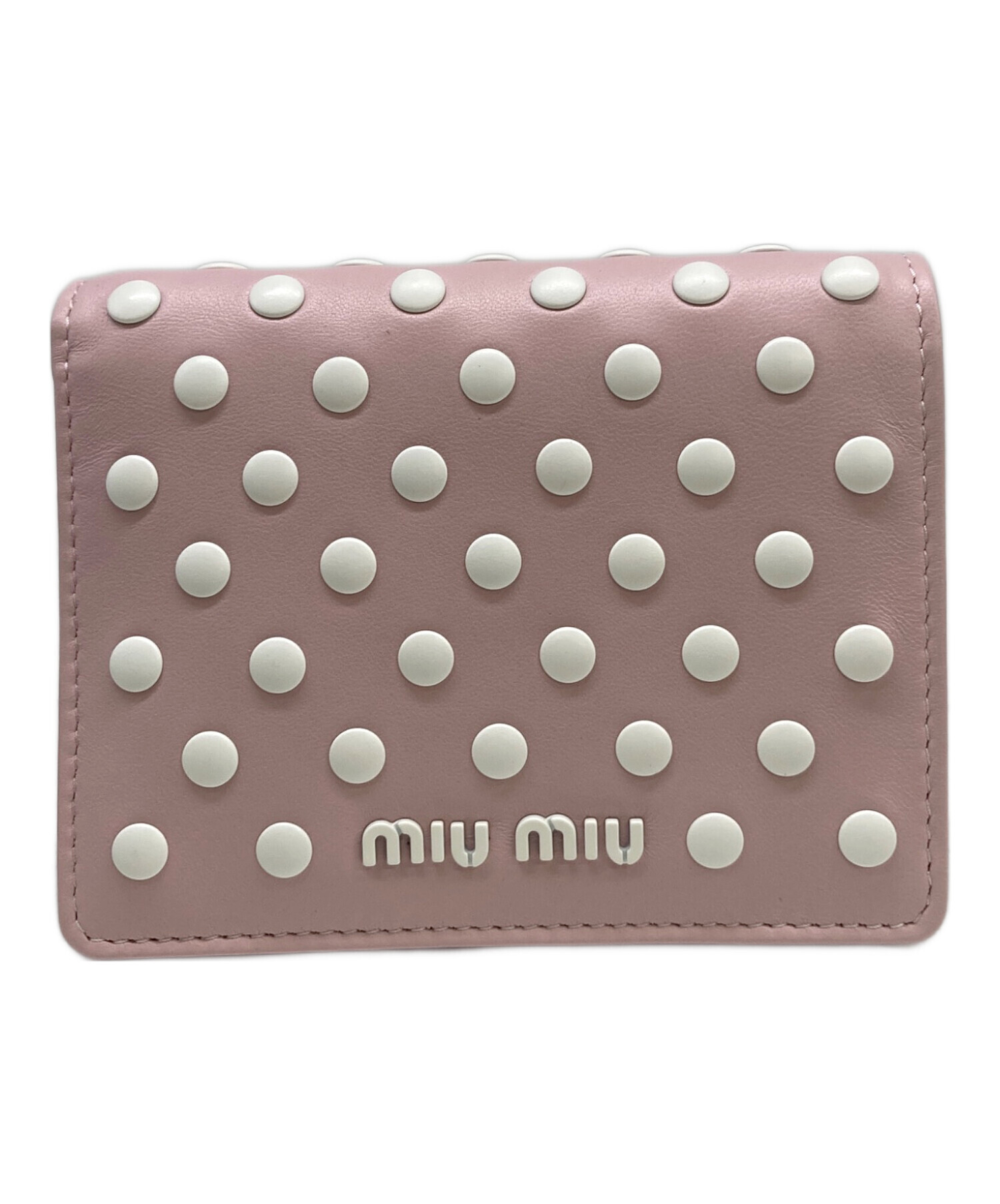 中古・古着通販】MIU MIU (ミュウミュウ) 2つ折り財布 ピンク