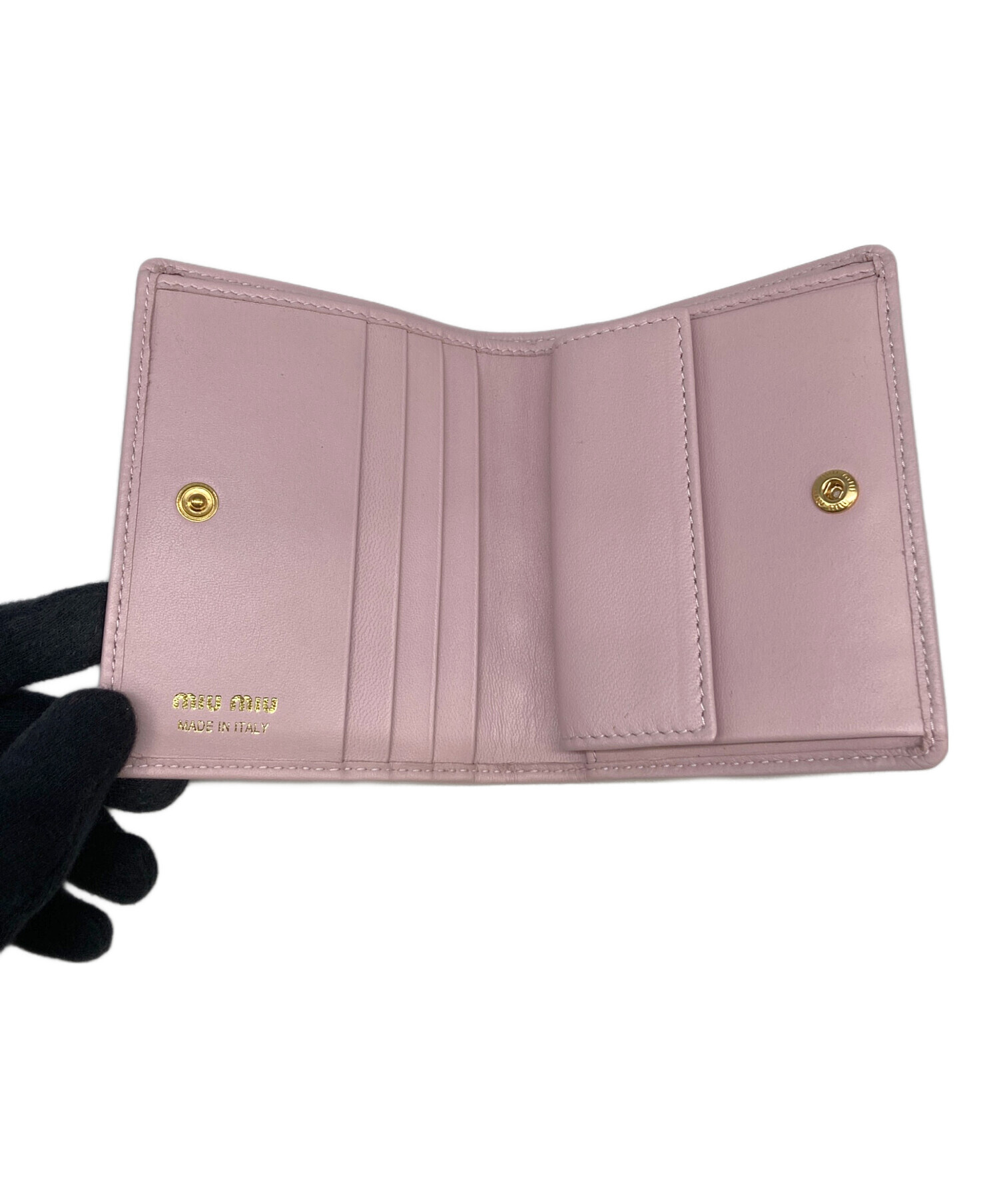 中古・古着通販】MIU MIU (ミュウミュウ) 2つ折り財布 ピンク