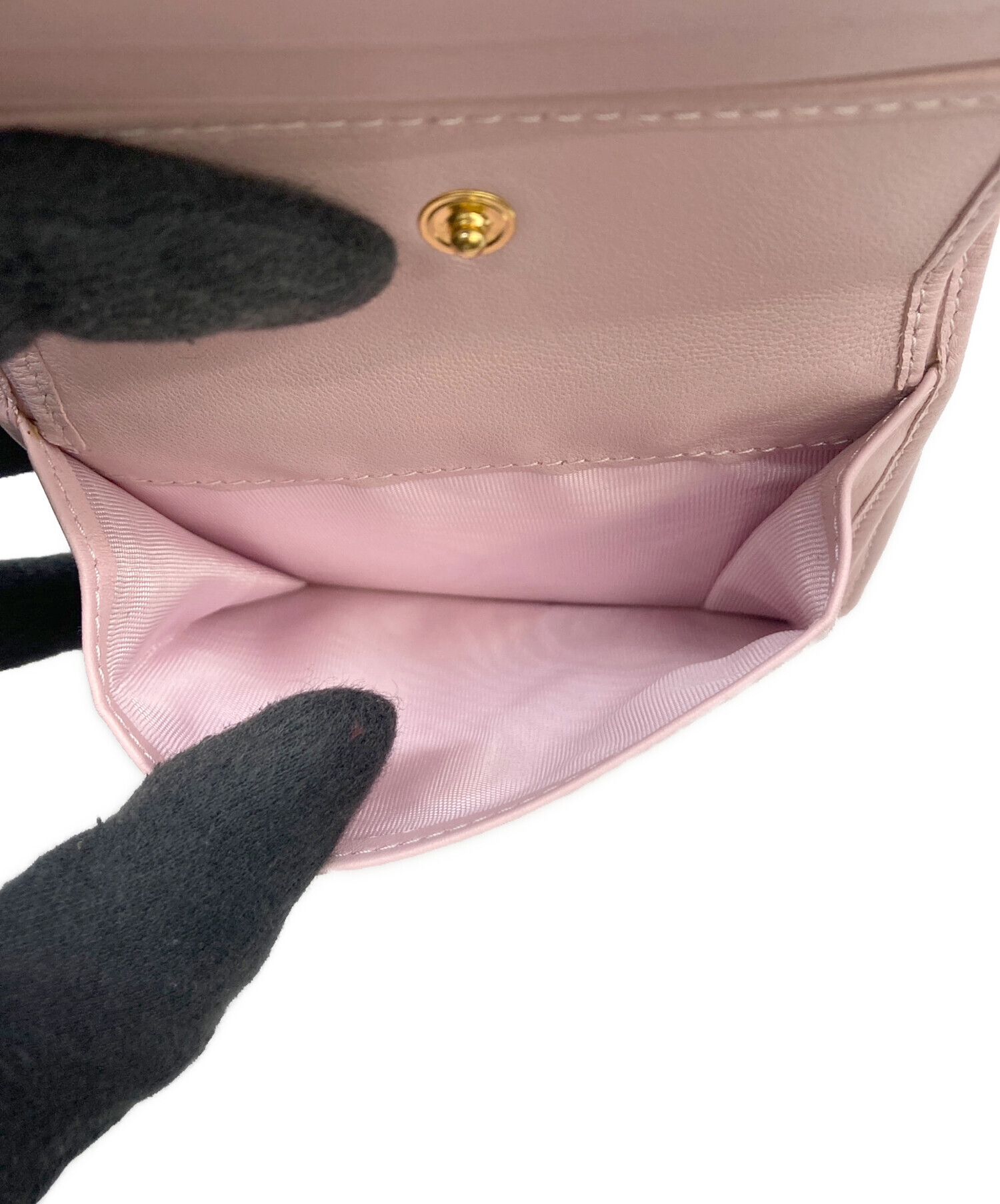 中古・古着通販】MIU MIU (ミュウミュウ) 2つ折り財布 ピンク
