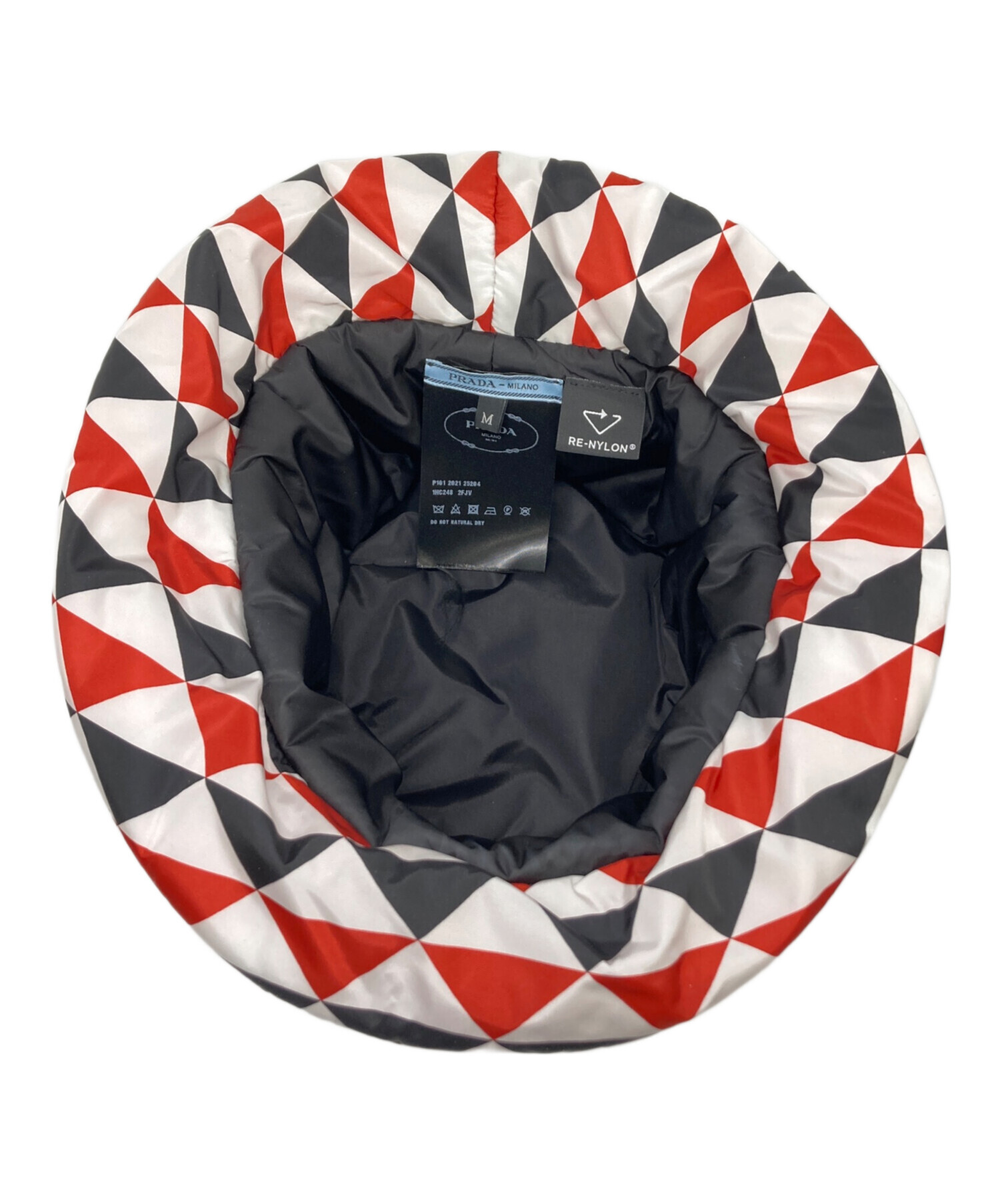 アコタ出品 中古・古着通販】PRADA (プラダ) バケットハット レッド×ホワイト