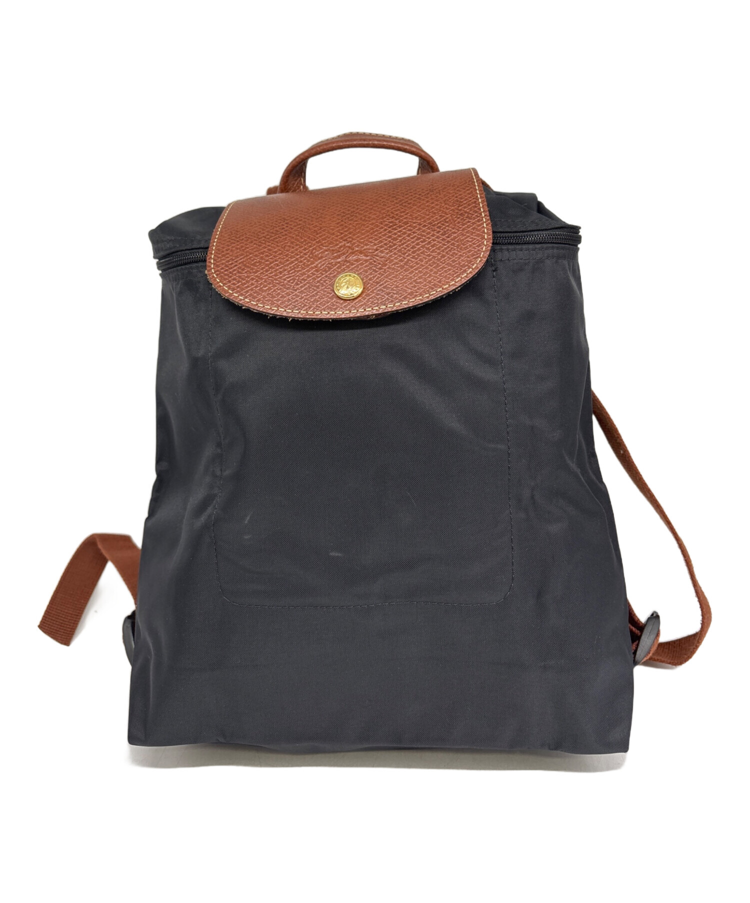 中古・古着通販】LONGCHAMP (ロンシャン) ナイロンリュック ブラック 