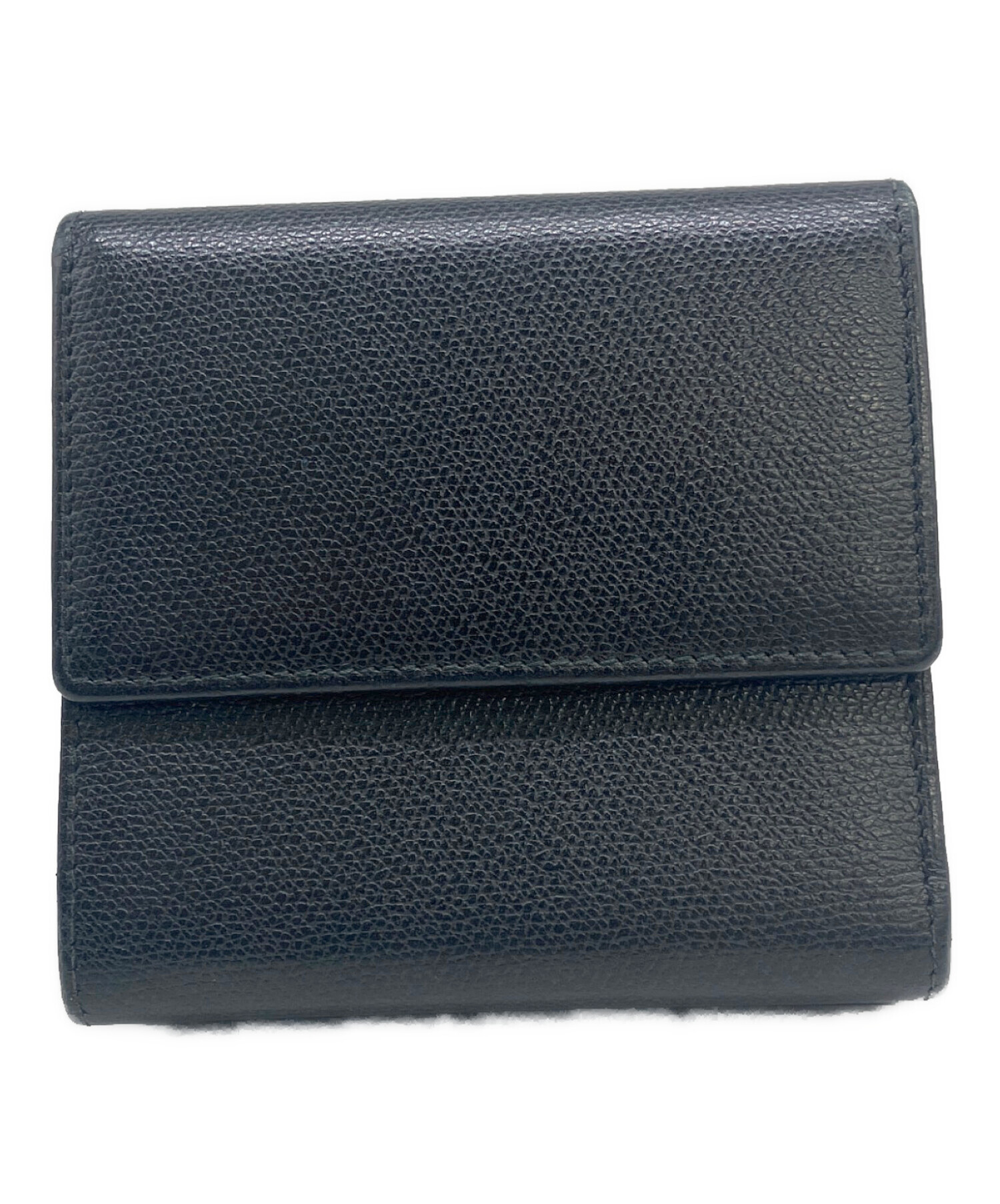 中古・古着通販】CHANEL (シャネル) 3つ折り財布 ブラック｜ブランド