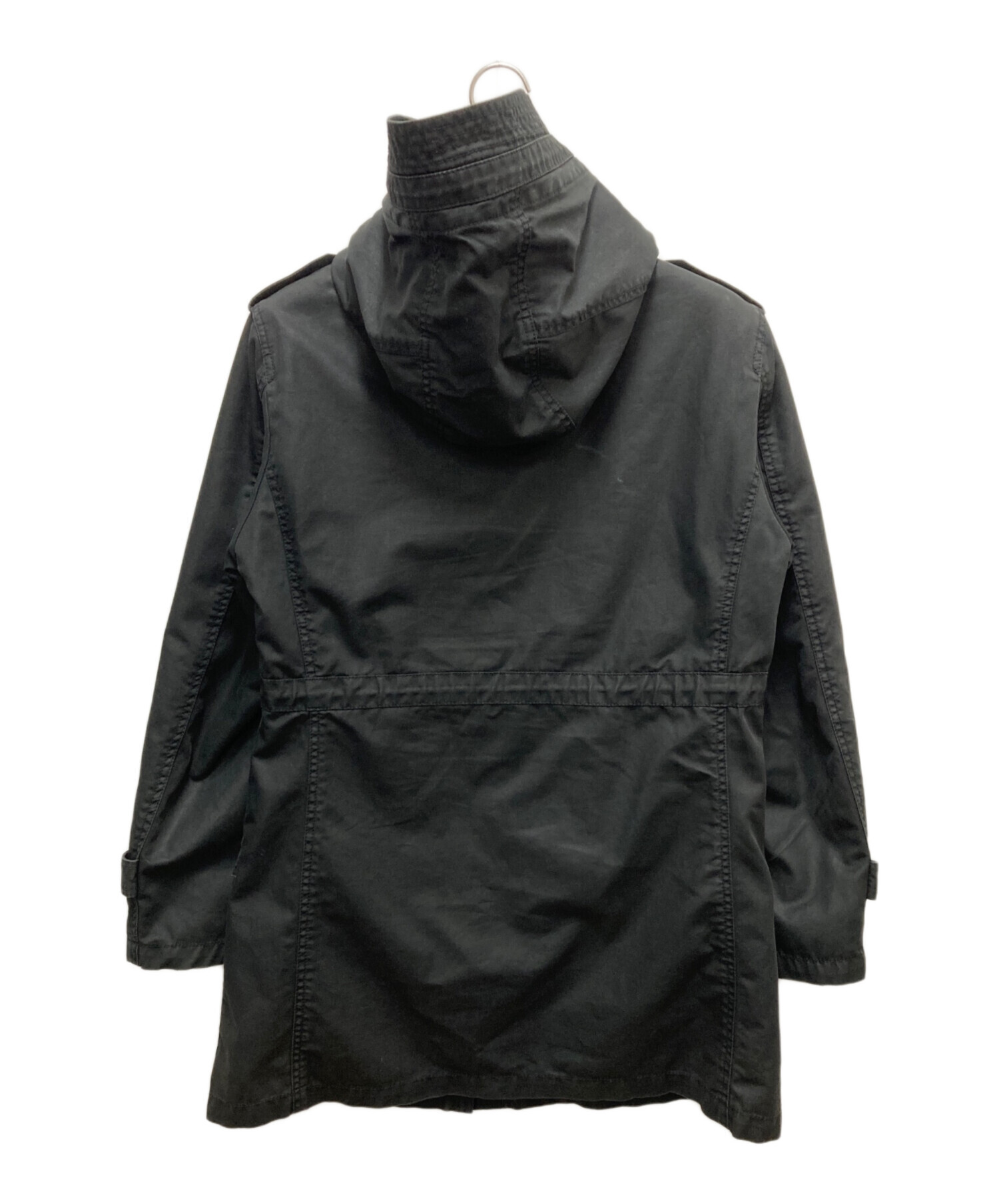 美品　BURBERRY BLACK LABEL モッズコート Lサイズ ブラック 中古・古着通販】BURBERRY BLACK LABEL (バーバリーブラックレーベル