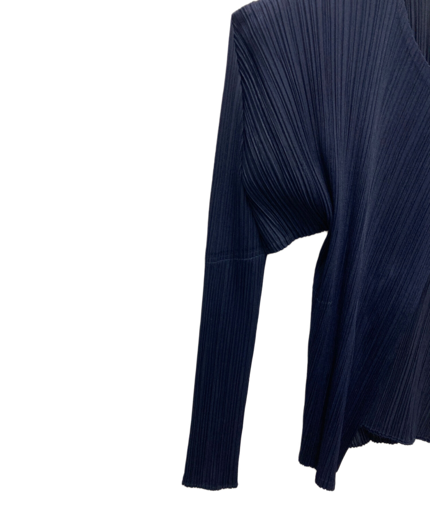 PLEATS PLEASEネイビー ストライプ ロングカーディガン 中古・古着通販】PLEATS PLEASE (プリーツプリーズ) カーディガン