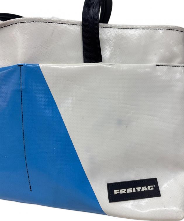 FREITAG トートバッグ ホワイト/ブルー 中古・古着通販】FREITAG (フライターグ) 2wayトートバッグ ホワイト