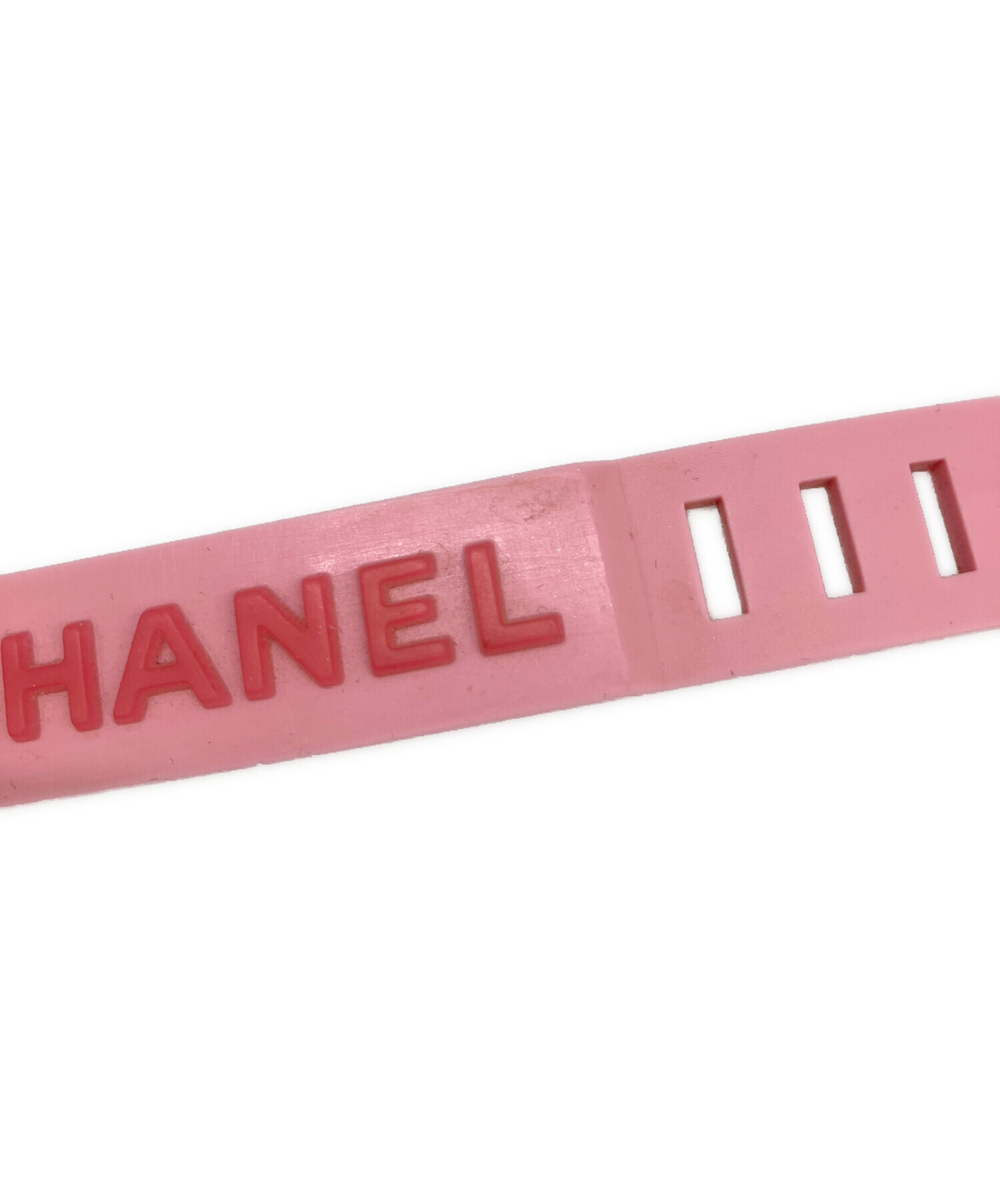 中古・古着通販】CHANEL (シャネル) ラバーブレスレット ピンク
