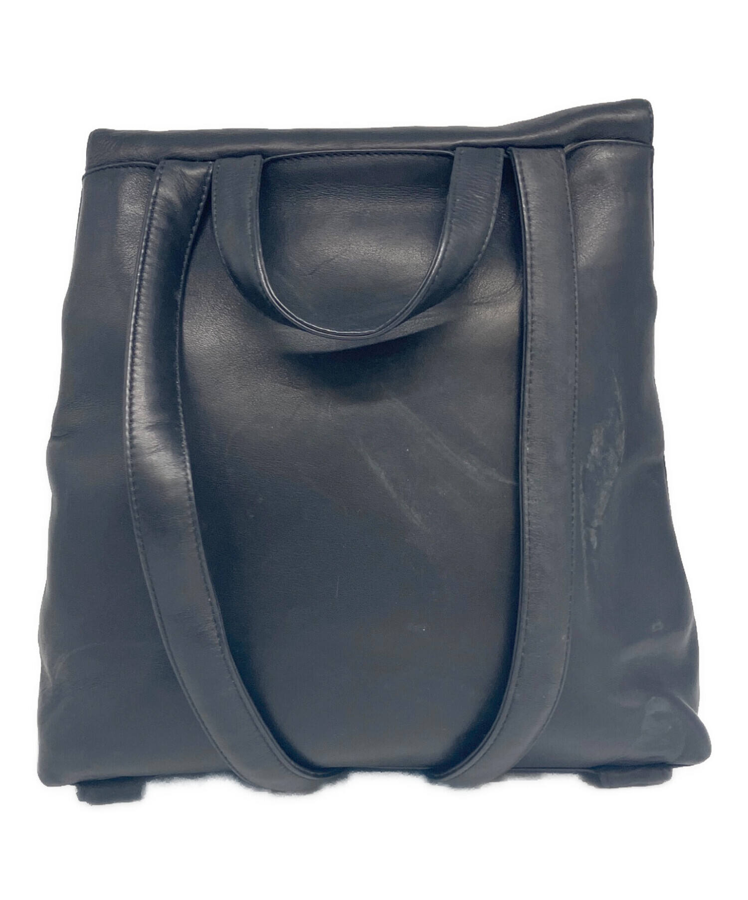 CHANEL ブラック リュック 中古・古着通販】CHANEL (シャネル) レザーリュック ブラック