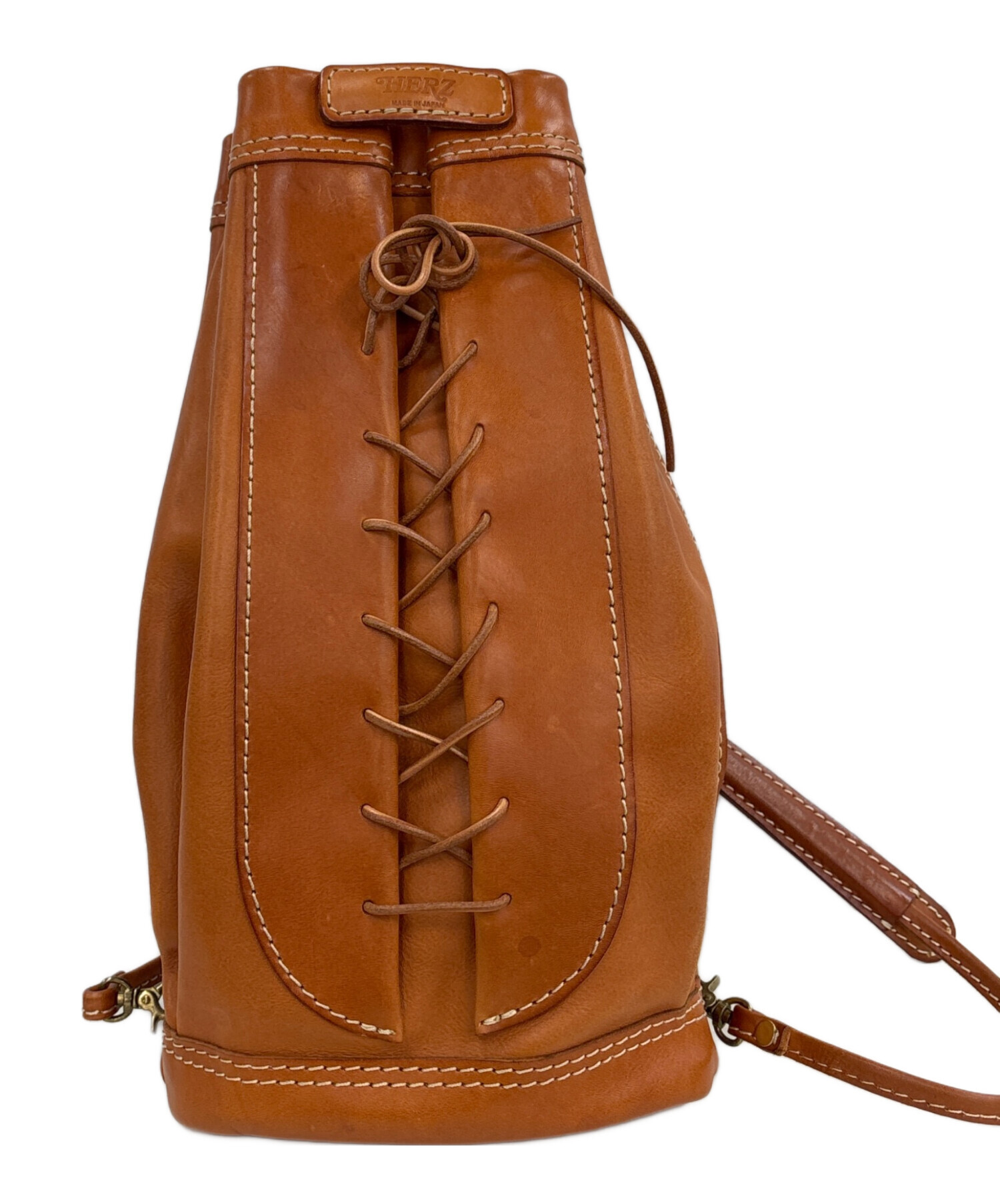 〜2/23まで限定価格☆HERZ ヘルツレザー リュック ブラウン 中古・古着通販】Herz (ヘルツ) レザーリュック ブラウン｜ブランド