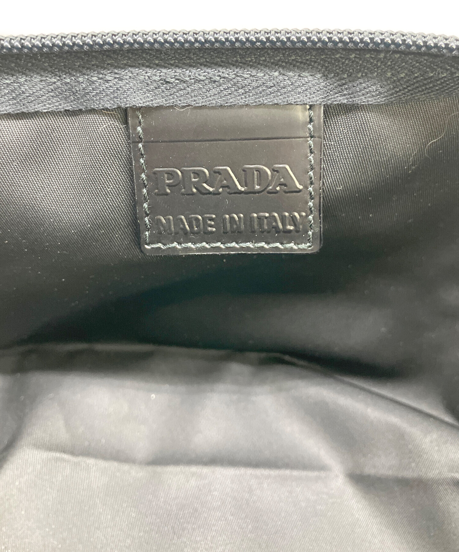 中古・古着通販】PRADA (プラダ) ナイロンポーチ ブラック｜ブランド
