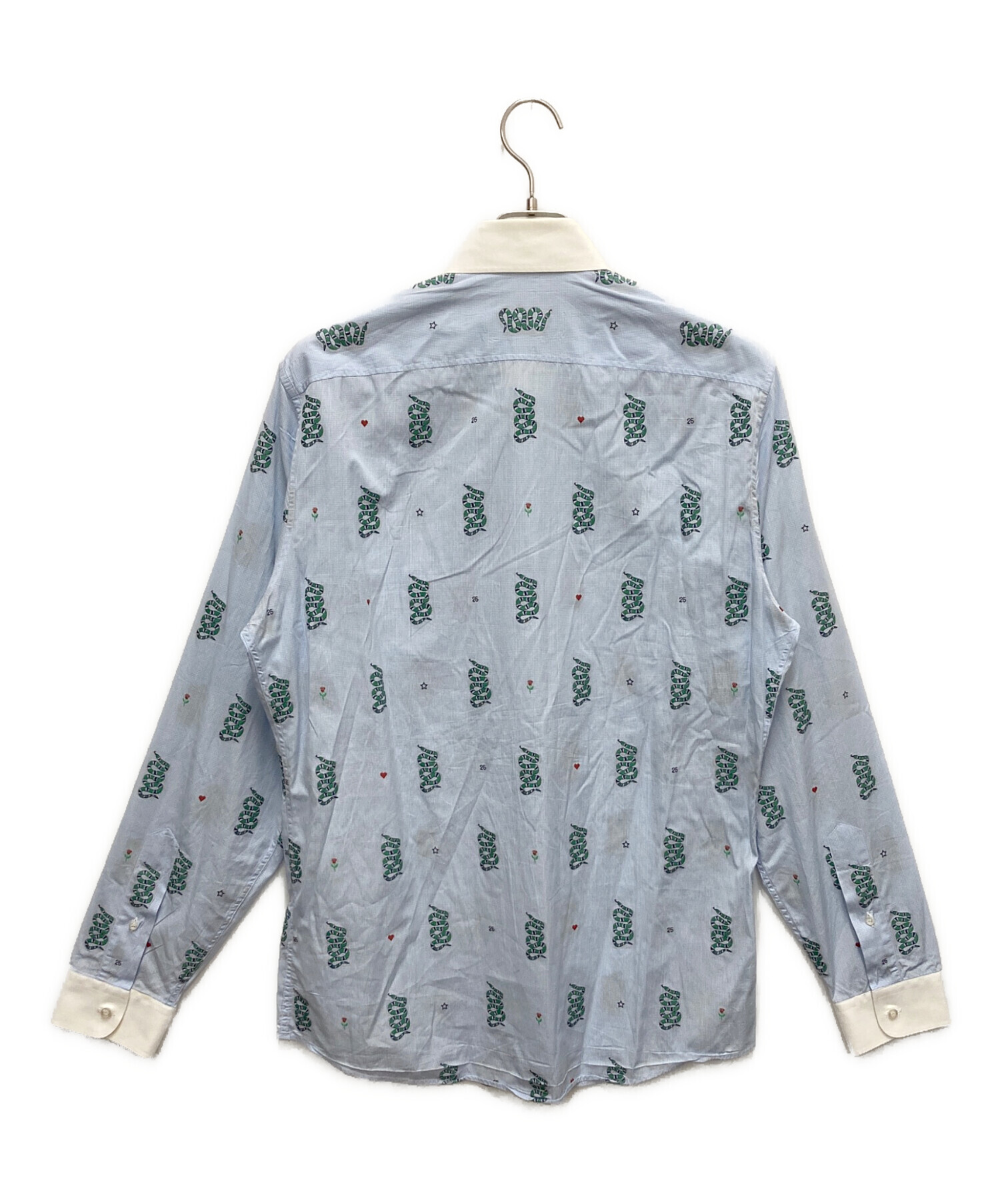 中古・古着通販】GUCCI (グッチ) スネーク刺繍マイクロチェック長袖