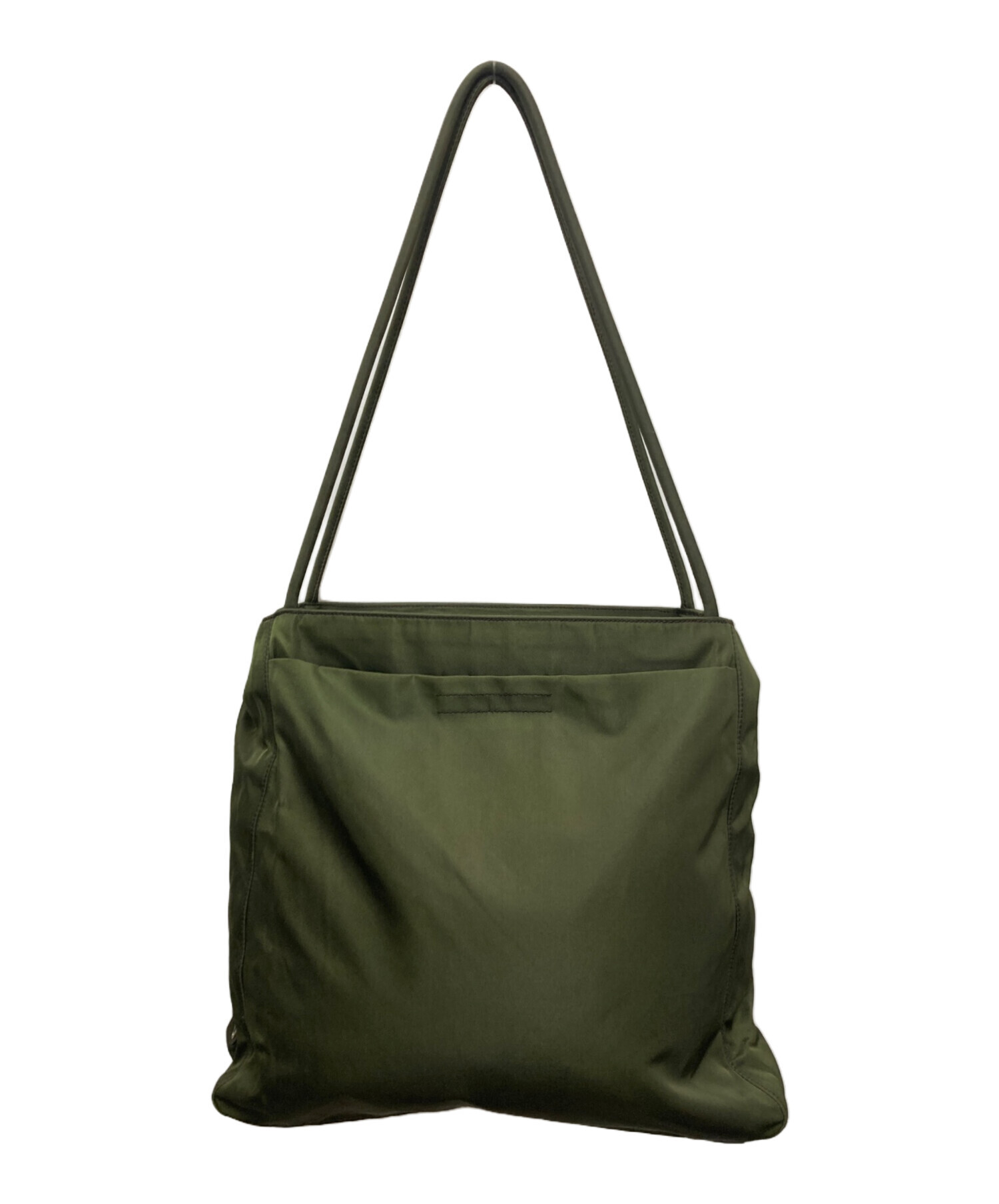 【中古】PRADA オリーブグリーン トートバッグ 中古・古着通販】PRADA (プラダ) トートバッグ グリーン｜ブランド