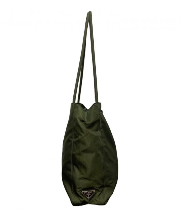 アンティークPRADA オリーブグリーン トートバッグ 中古・古着通販】PRADA (プラダ) トートバッグ グリーン｜ブランド