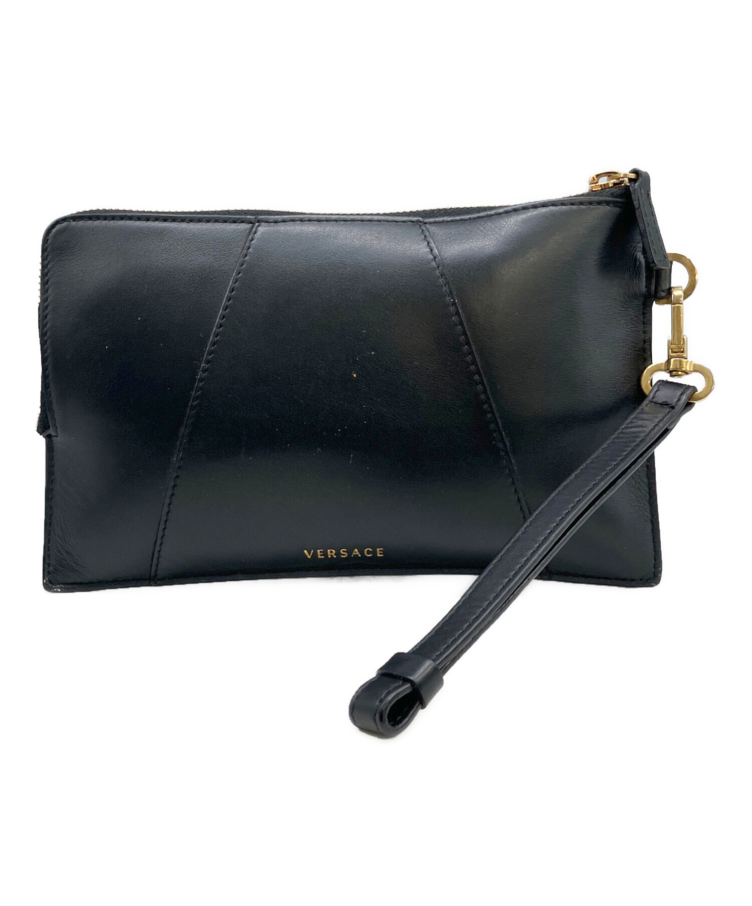 VERSACE クラッチバッグ 中古・古着通販】VERSACE (ヴェルサーチェ) クラッチバッグ ブラック
