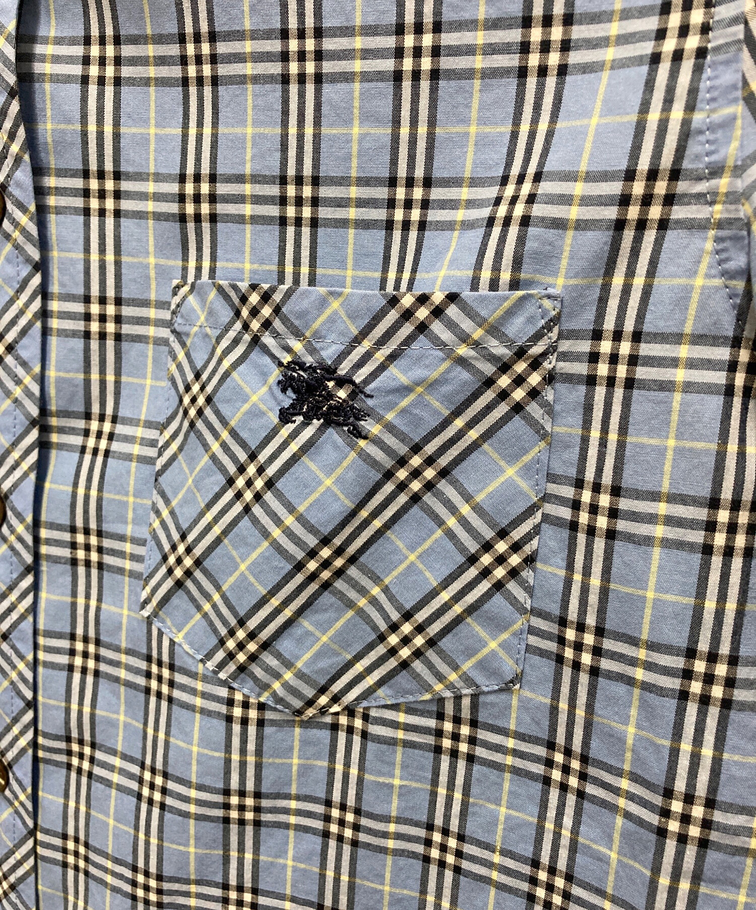 BURBERRY BLUE LABEL - BURBERRY BLUE LABEL 半袖シャツ　ブラウス　チェック　38 中古・古着通販】BURBERRY BLUE LABEL (バーバリー ブルー レーベル