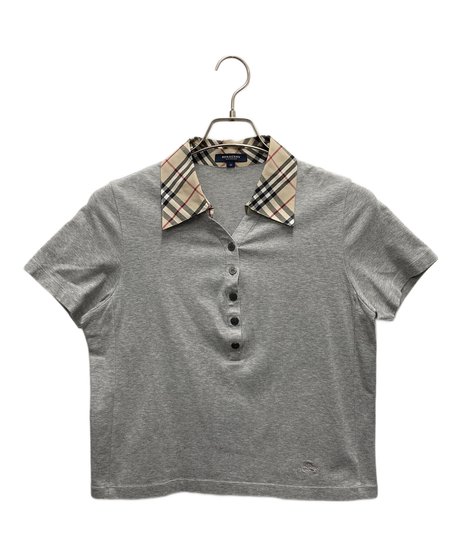 美品✨BURBERRY バーバリー　レディース半袖ポロシャツ　グレー　1 中古・古着通販】BURBERRY LONDON (バーバリーロンドン) ポロシャツ