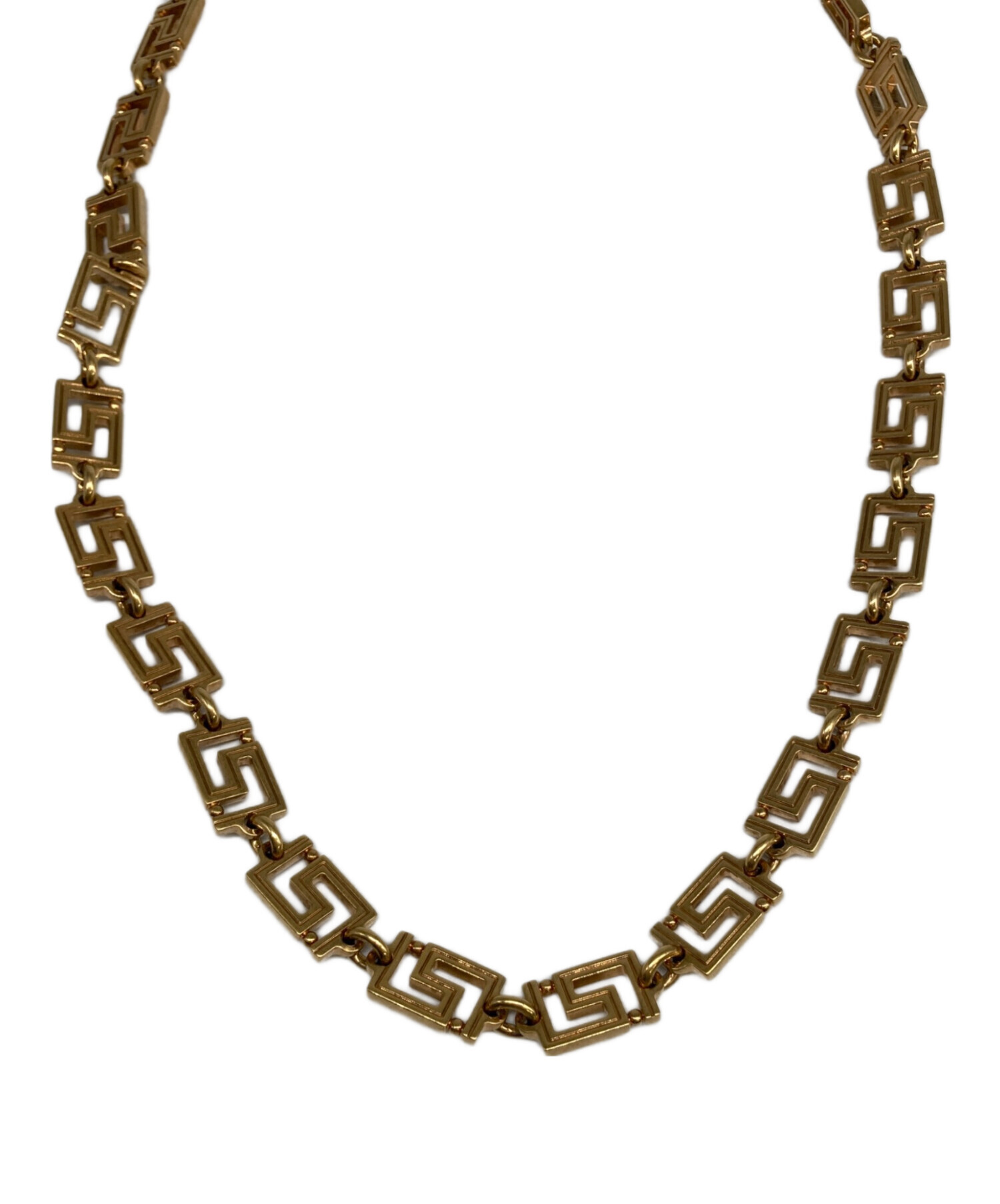 【中古】VERSACE ヴェルサーチ グリーク ネックレス ゴールド 中古・古着通販】VERSACE (ヴェルサーチ) チェーンネックレス ゴールド