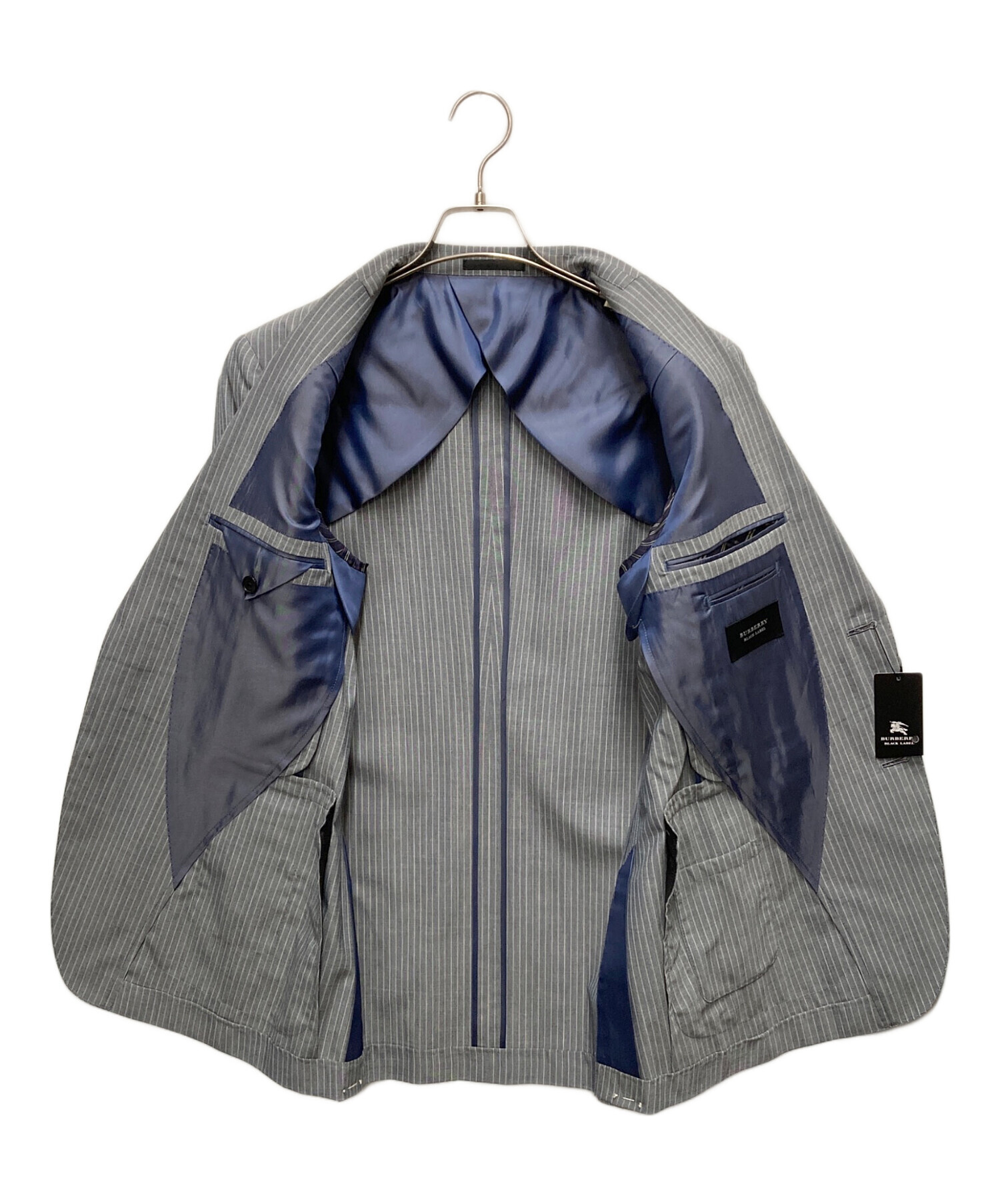 BURBERRY BLACKLABEL スーツ セットアップ 光沢 Mサイズ 灰 BURBERRY