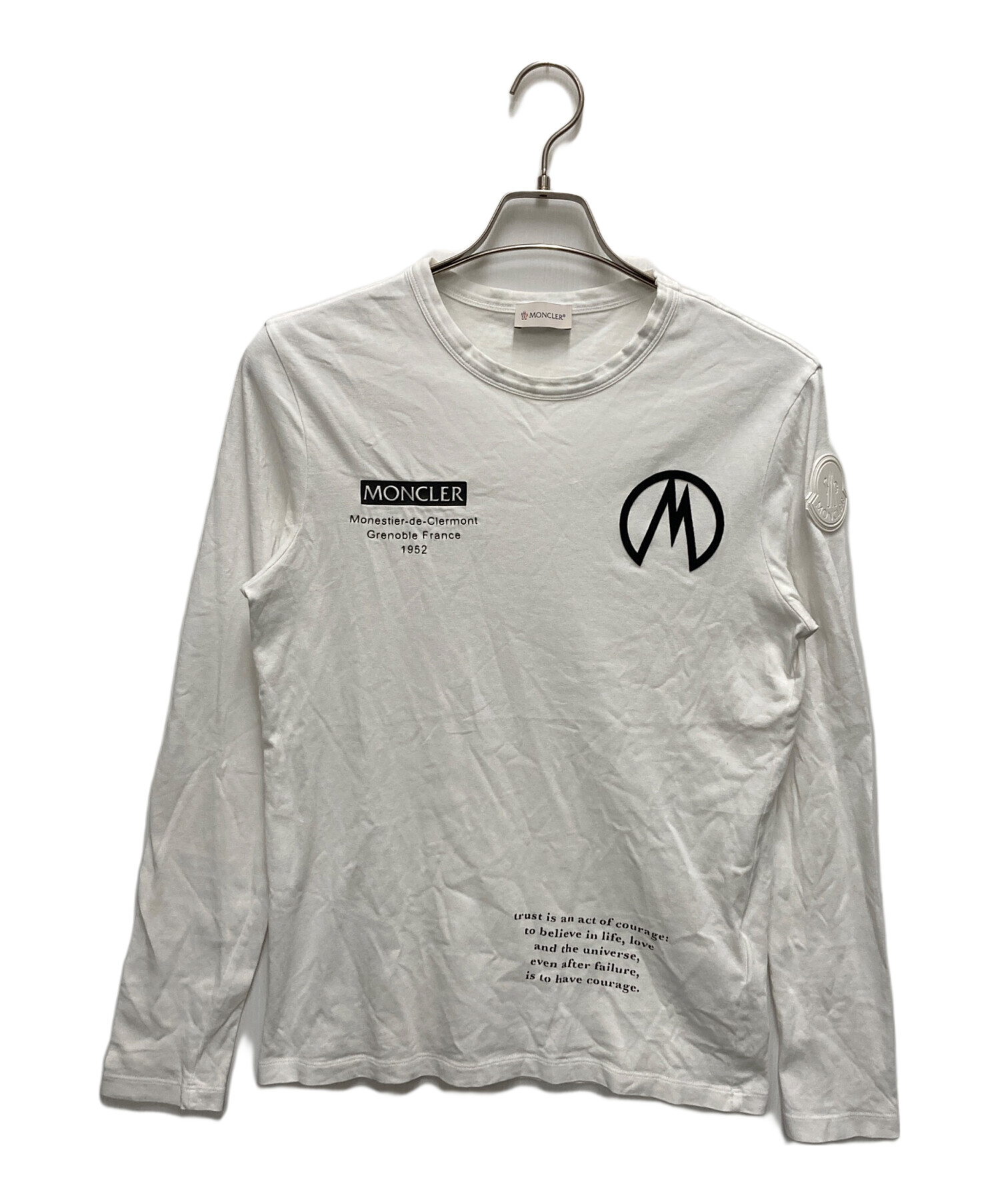 MONCLER モンクレール 長袖カットソー ホワイト 中古・古着通販】MONCLER (モンクレール) 長袖カットソー ホワイト