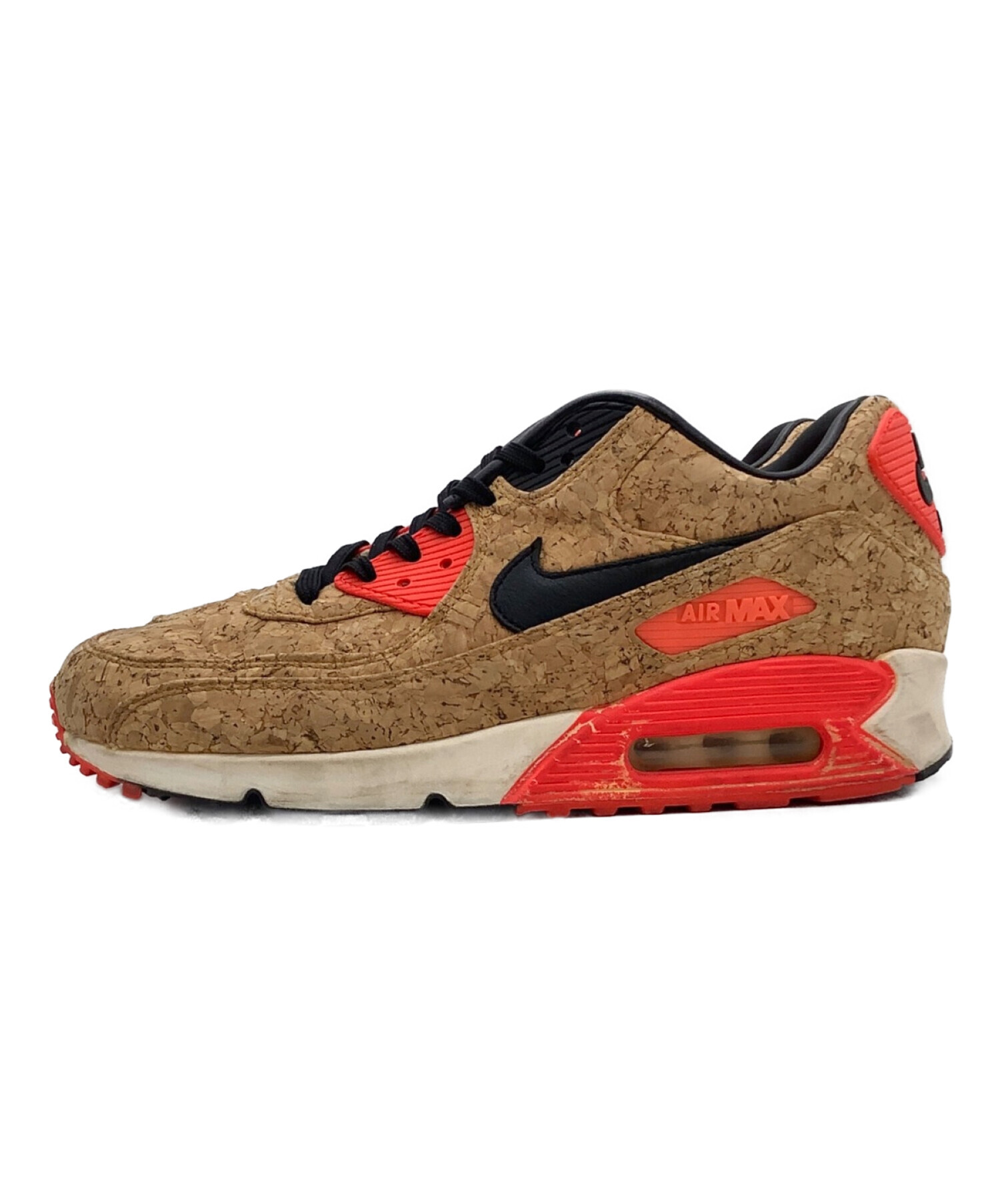 中古・古着通販】NIKE (ナイキ) ローカットスニーカー ベージュ×レッド 