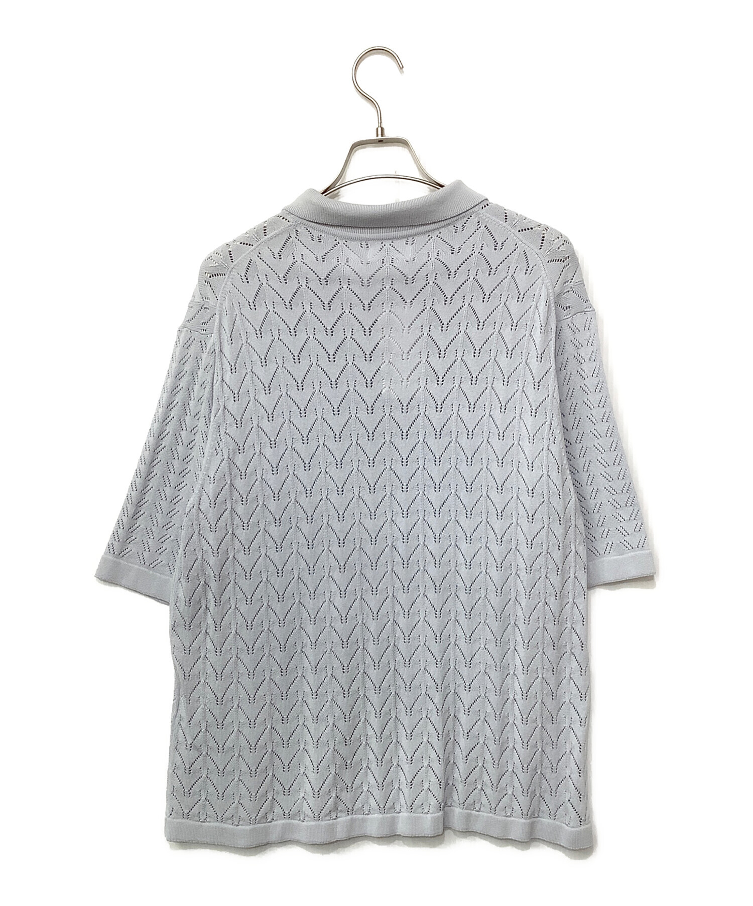 中古・古着通販】ALLEGE (アレッジ) Openwark Border Cardigan スカイ 