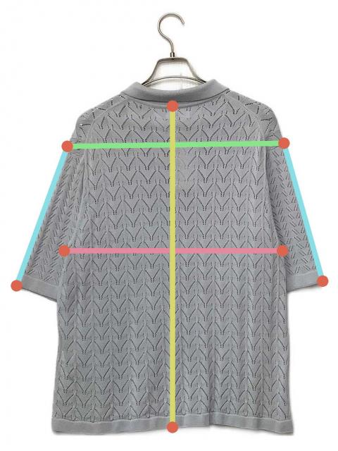 Allege Openwark Border Cardigan サイズ3 中古・古着通販】ALLEGE (アレッジ) Openwark Border Cardigan スカイ