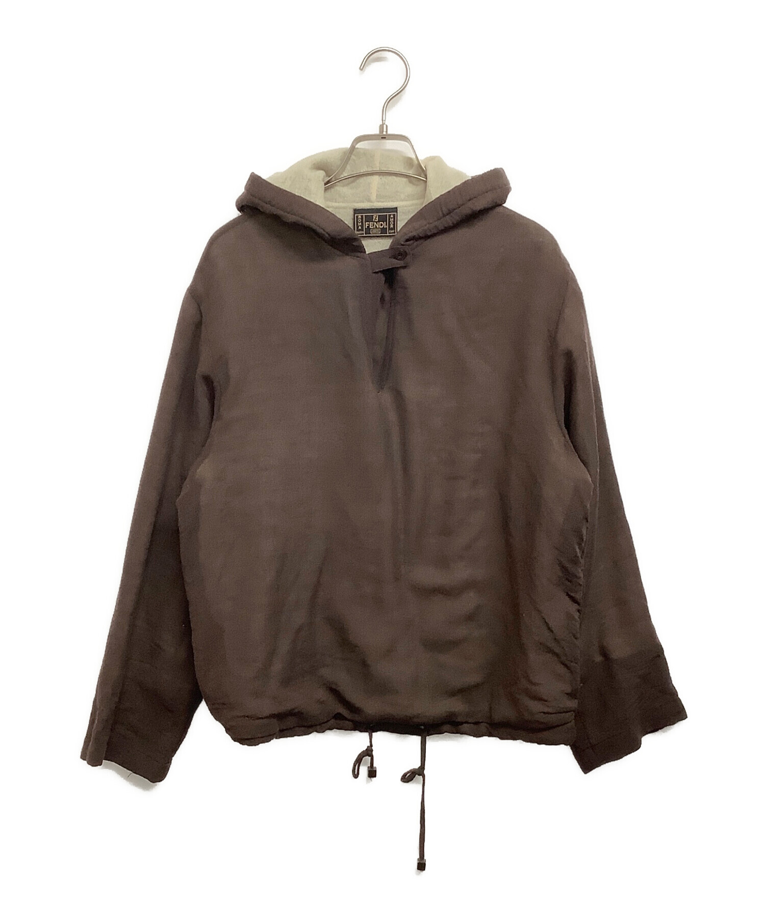 中古・古着通販】FENDI (フェンディ) リネン混パーカー ブラウン 