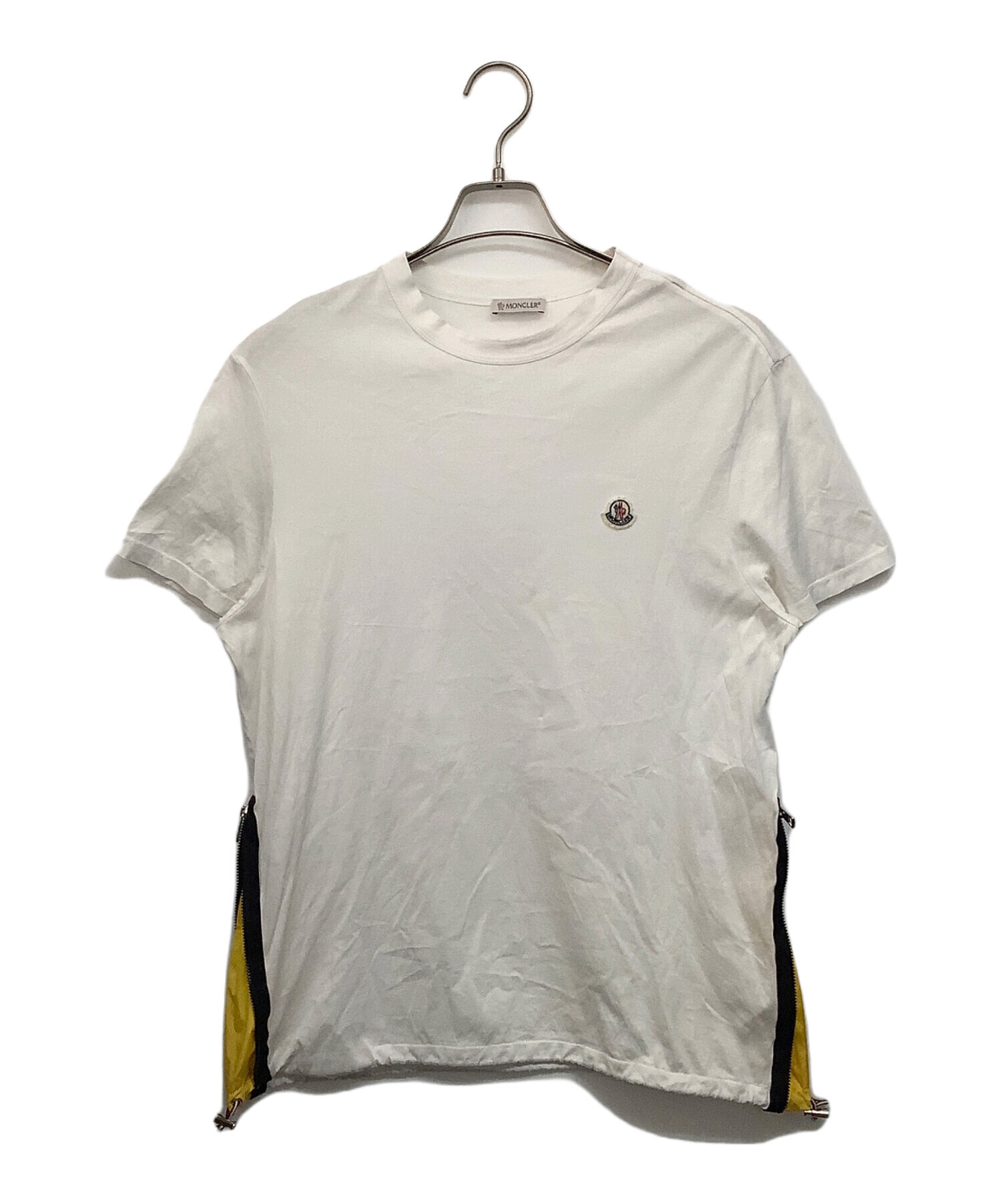 MONCLER ホワイト Tシャツ サイドジッパー付き