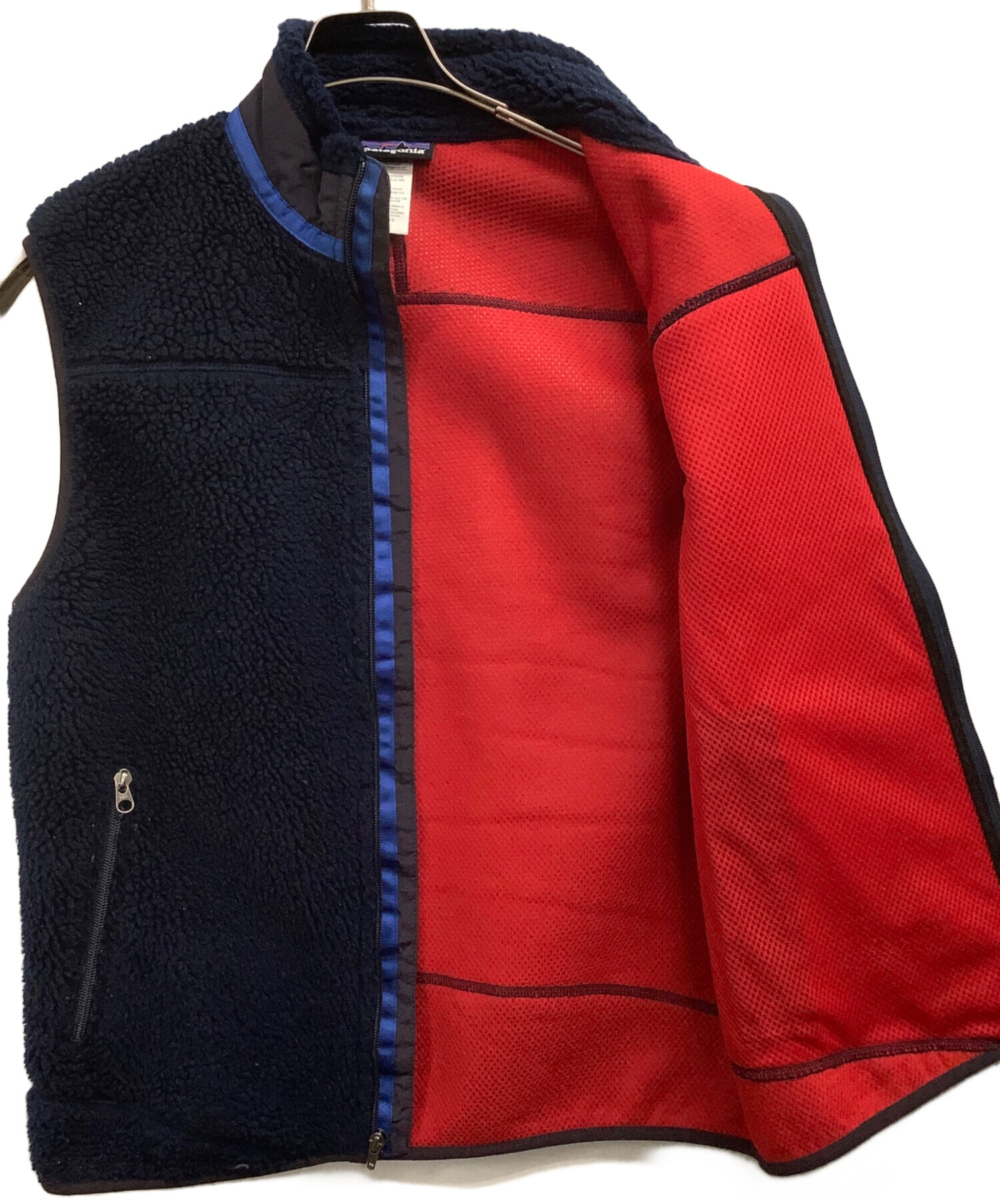 patagonia フリースベスト M ホワイト/ネイビー