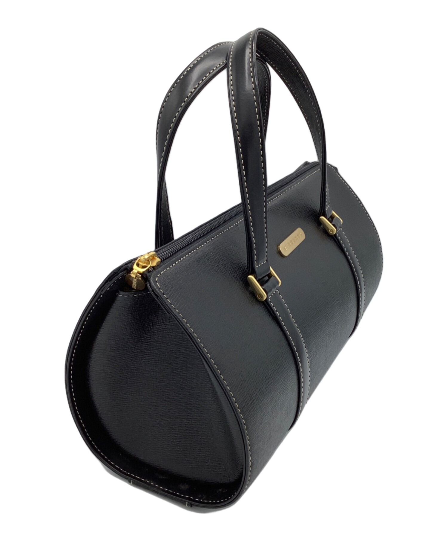 専用☆バーバリー☆黒のボックス型ハンドバッグ バーバリー BURBERRY ハンドバッグ 黒 レザー レディース 114