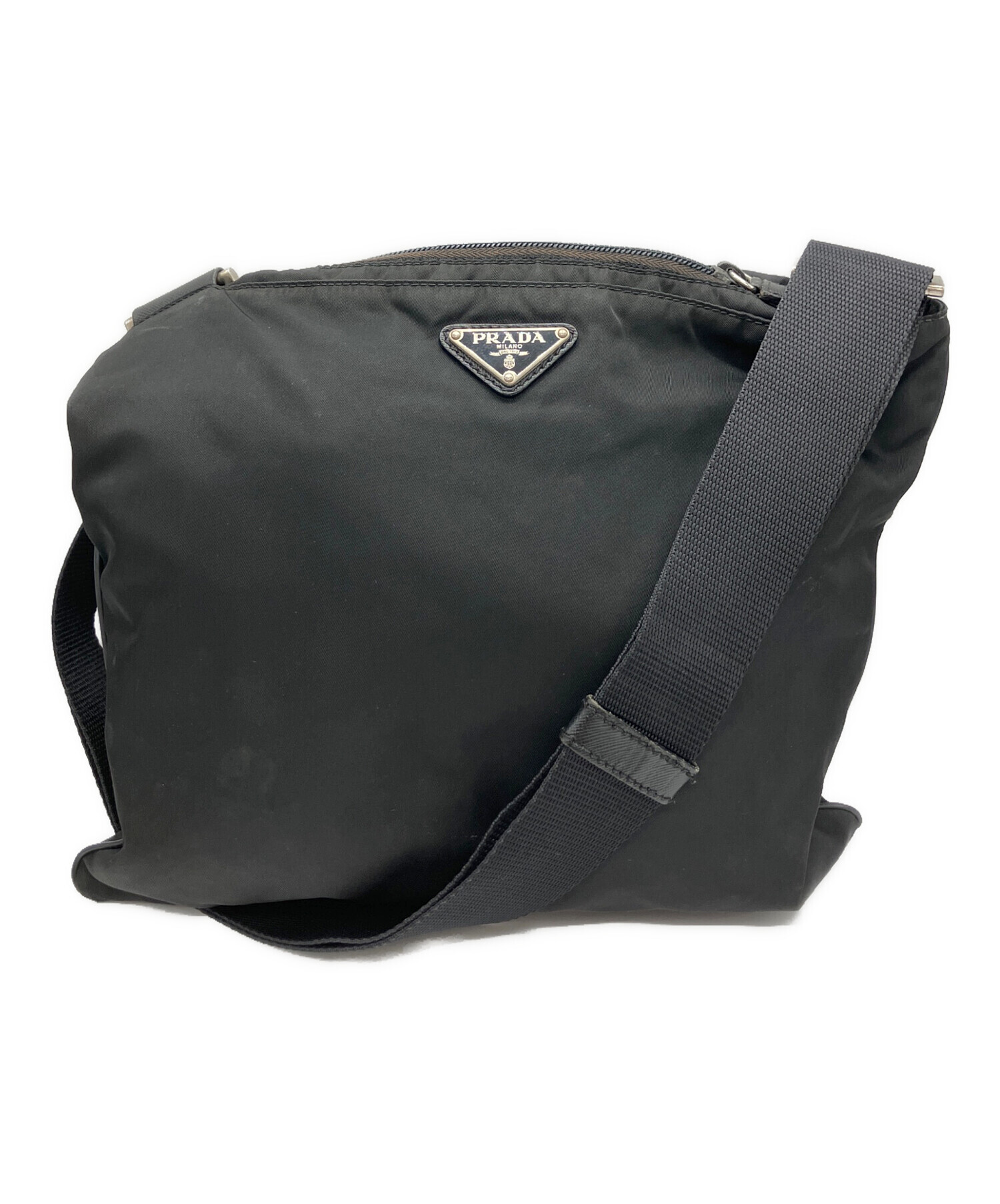 中古・古着通販】PRADA (プラダ) ナイロンショルダーバッグ ブラック