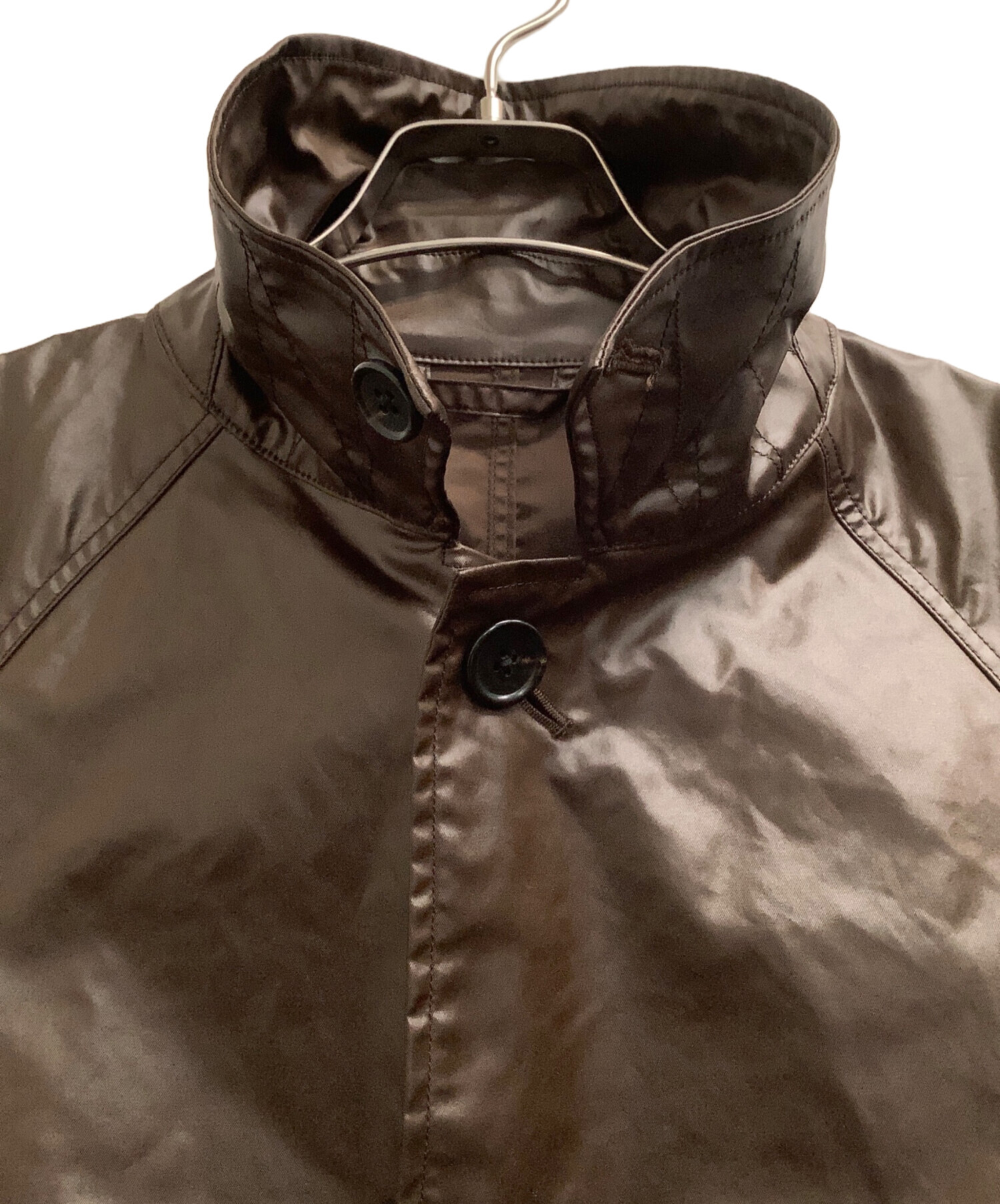 中古・古着通販】YOKE (ヨーク) LEATHER LIKE CAR COAT ブラウン