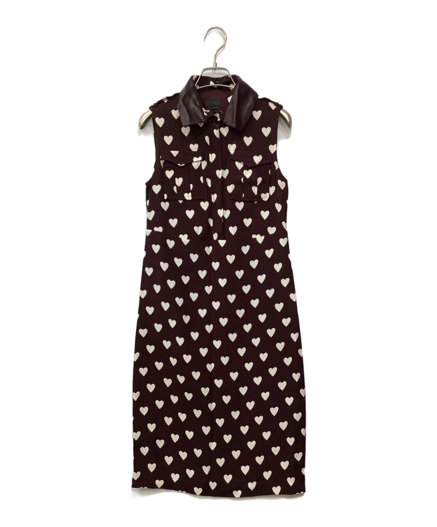 BURBERRY バーバリー ノースリーブワンピース シルク濃いブルーペイズリー 中古・古着通販】BURBERRY (バーバリー) ノースリーブシルクワンピース