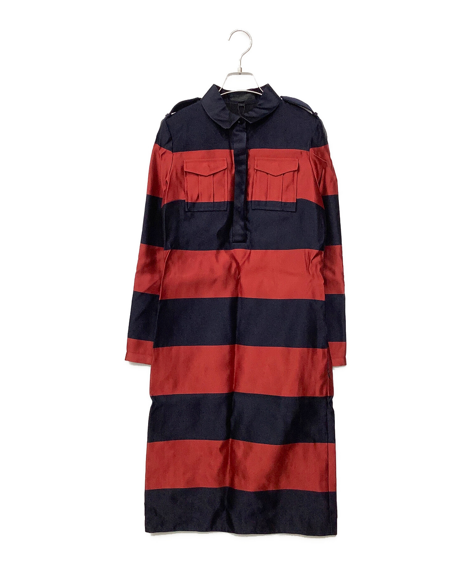 中古・古着通販】BURBERRY (バーバリー) シルクワンピース ネイビー 