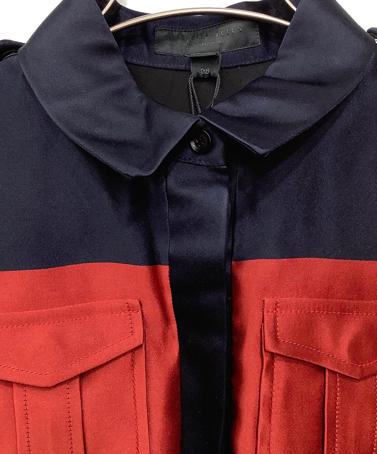 中古・古着通販】BURBERRY (バーバリー) シルクワンピース ネイビー
