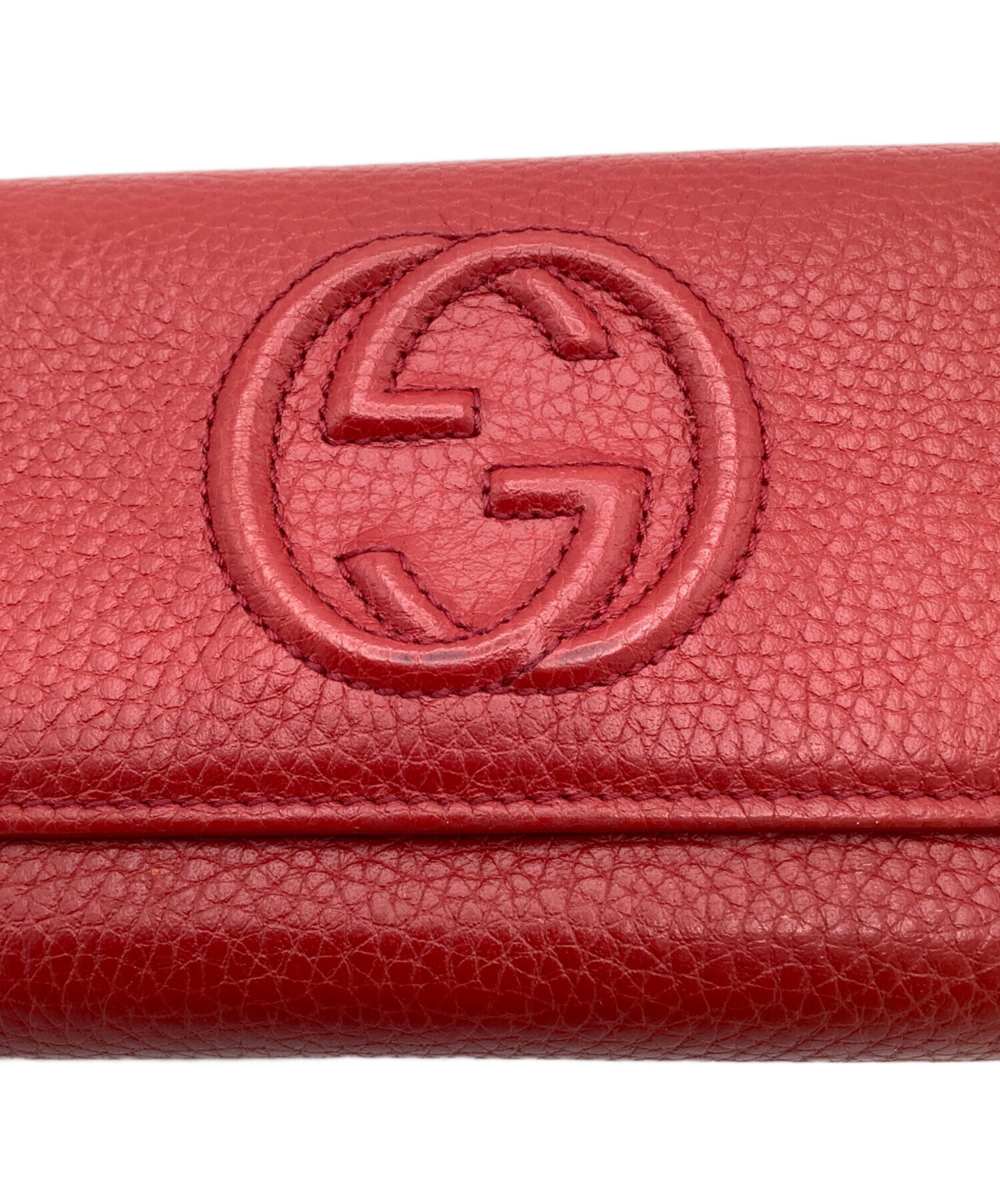 中古・古着通販】GUCCI (グッチ) インターロッキング 長財布 レッド