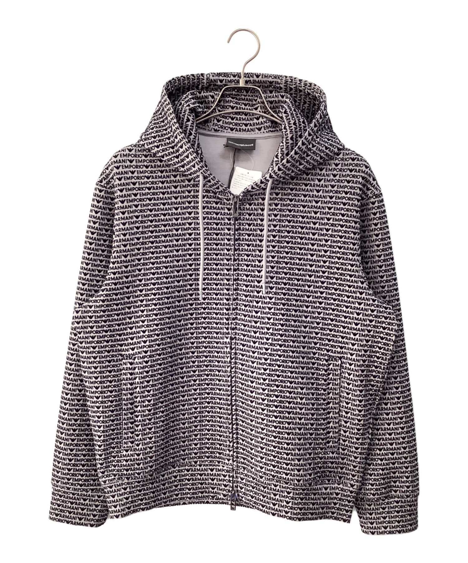 EMPORIO ARMANI/ダブルジップイタリア製/フード 限定値下げEMPORIO ARMANI ジャガード ボックスロゴ EA7 エンポリオアルマーニ ジャケット・アウター