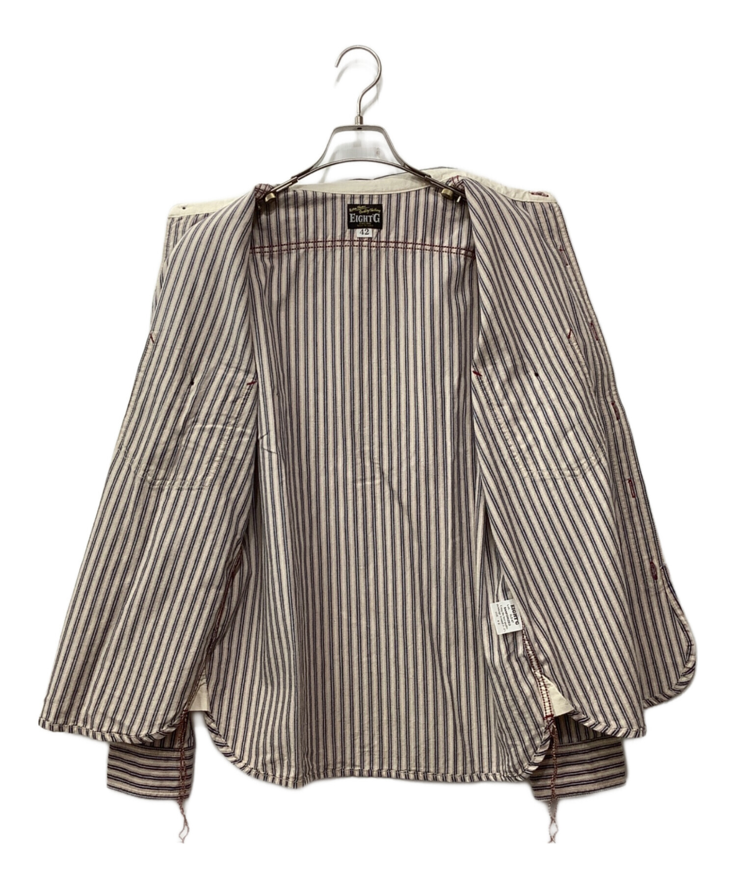 中古・古着通販】EIGHT G (エイトジー) シャツ レッド×ネイビー