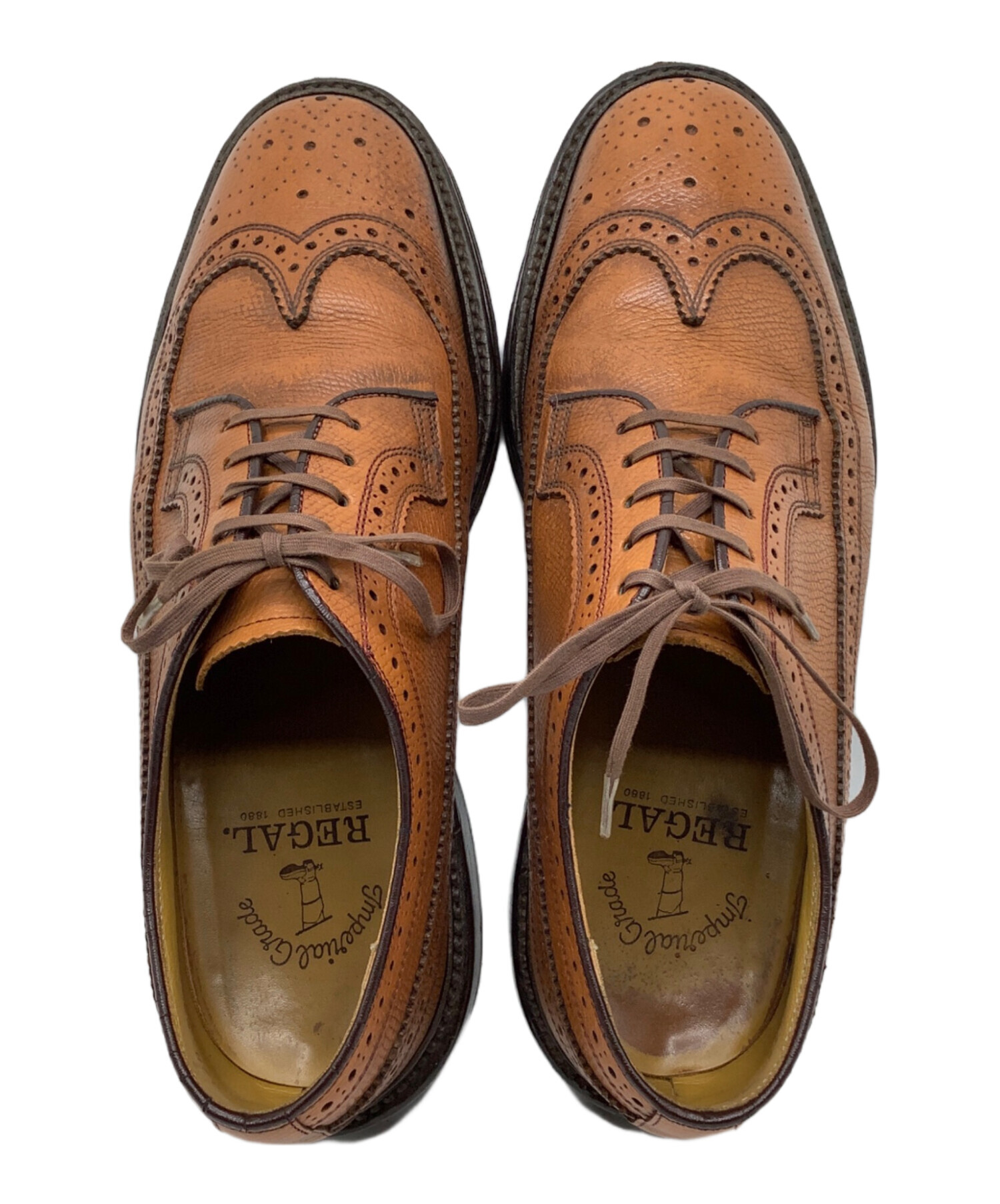 【未使用級】REGAL リーガル ウィングチップ　ブラウン　25cm 未使用 REGAL リーガル ウィングチップ レザーシューズ 革靴 革底