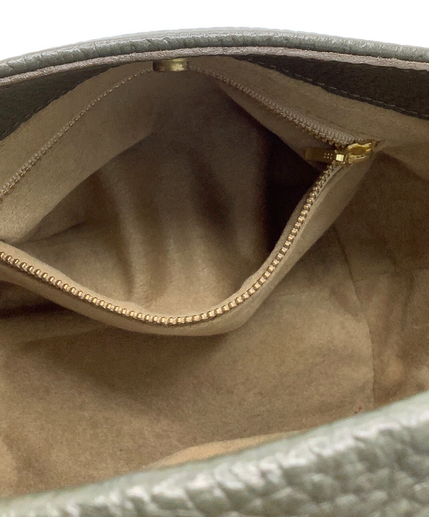 中古・古着通販】ch!iiibag (チーバック) レザーバスケット カーキ 
