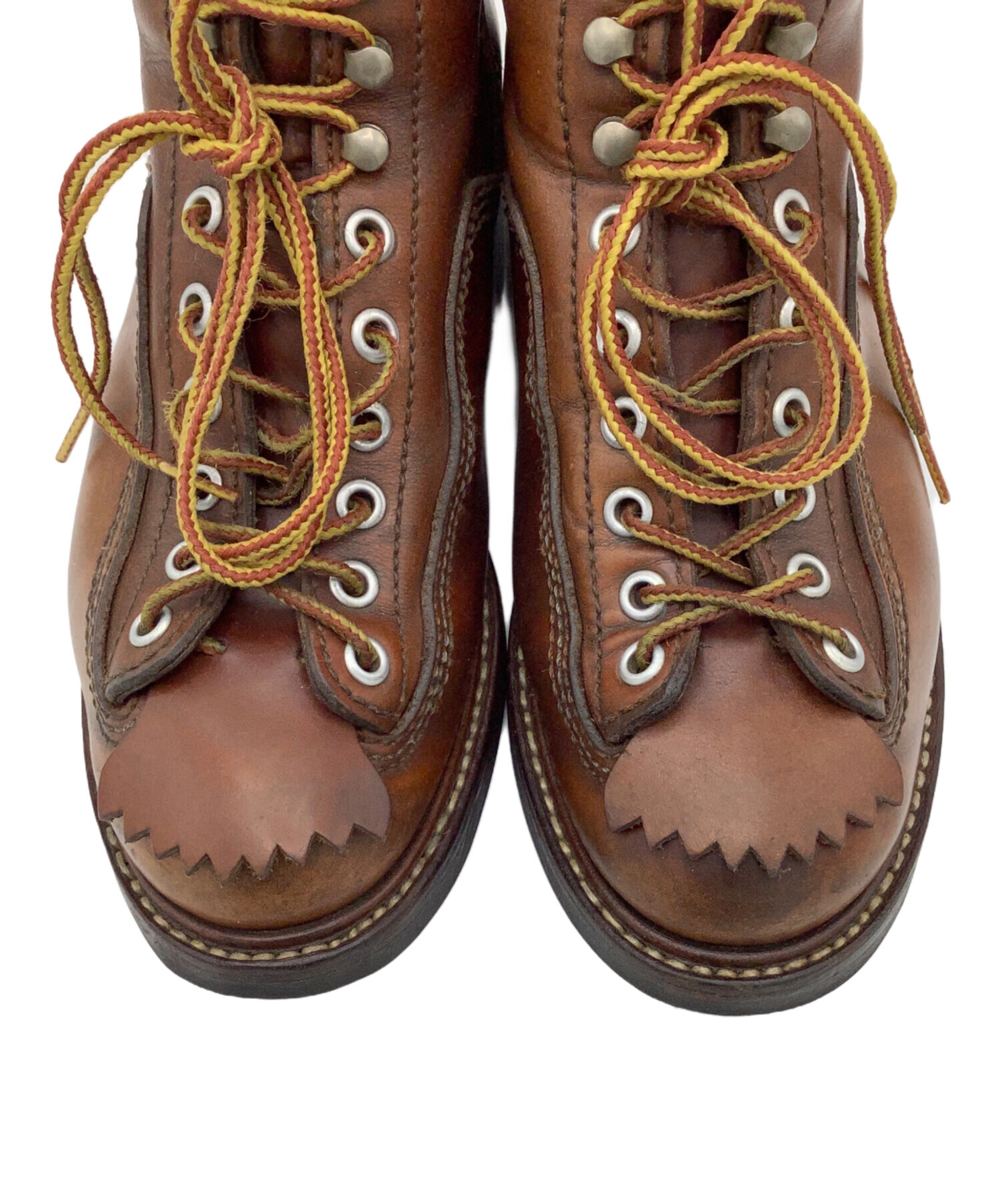 LONE WOLF BOOTS カーペンターブーツ　レースアップ　茶　8サイズ 中古・古着通販】LONE WOLF BOOTS (ロンウルフブーツ) CAT'S PAW