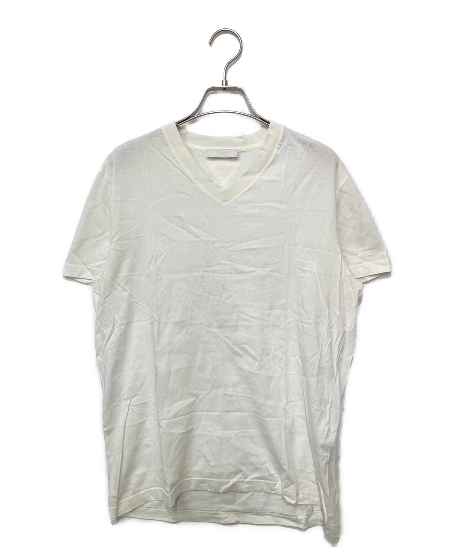 中古・古着通販】PRADA (プラダ) VネックTシャツ ホワイト サイズ:S 