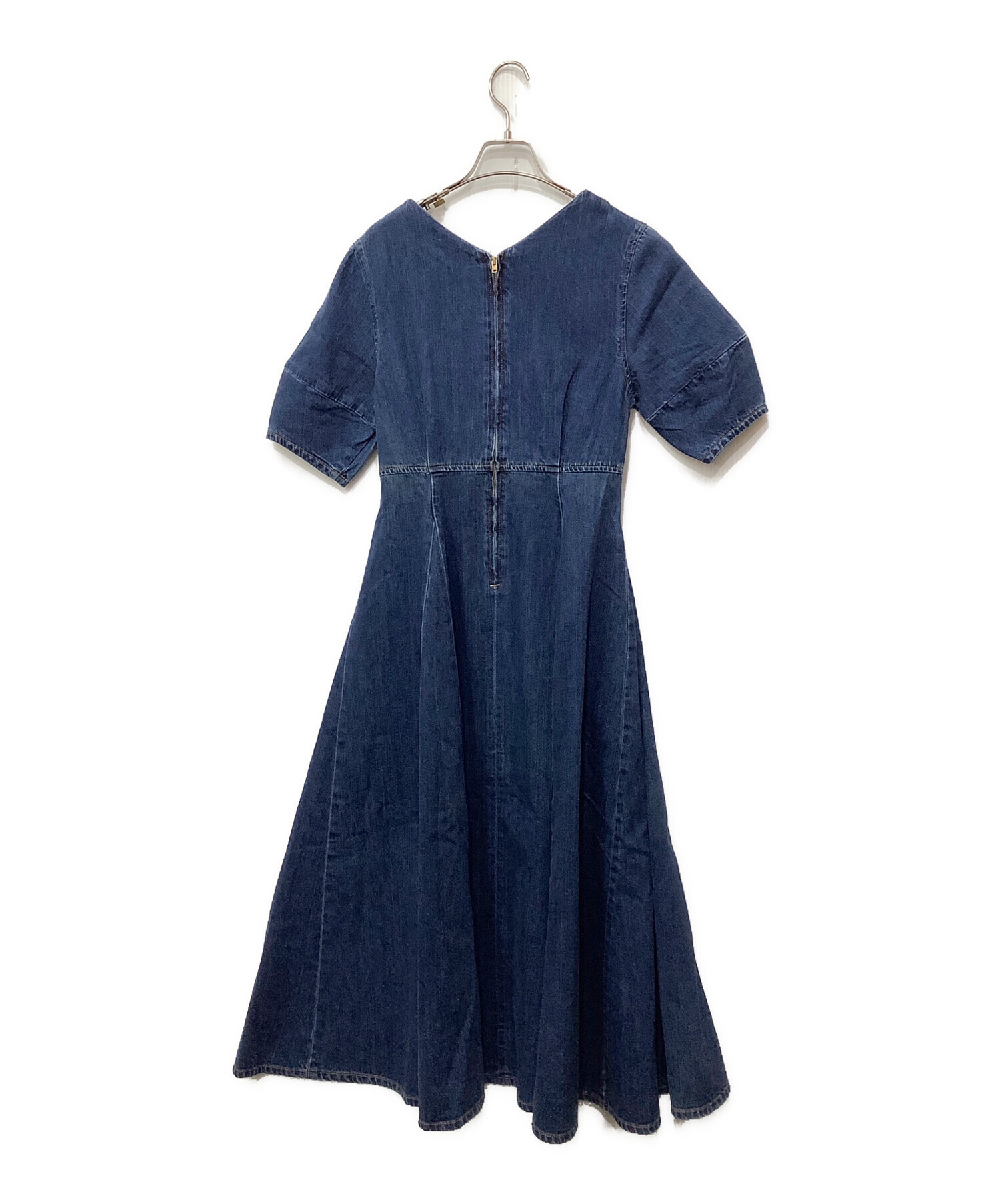 中古・古着通販】moussy (マウジー) 半袖ワンピース インディゴ サイズ