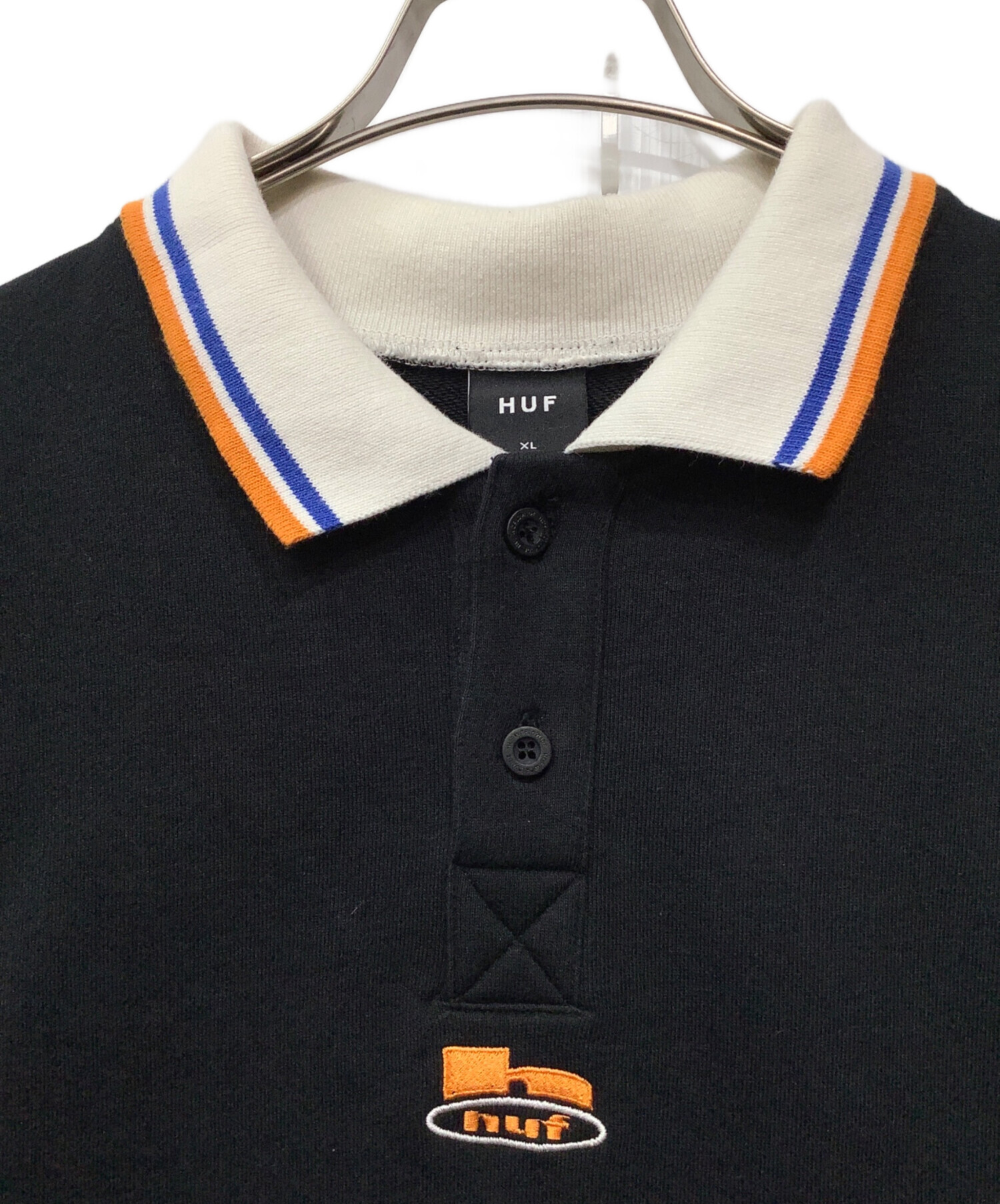 中古・古着通販】HUF (ハフ) ポロスウェット ブラック サイズ:XL 