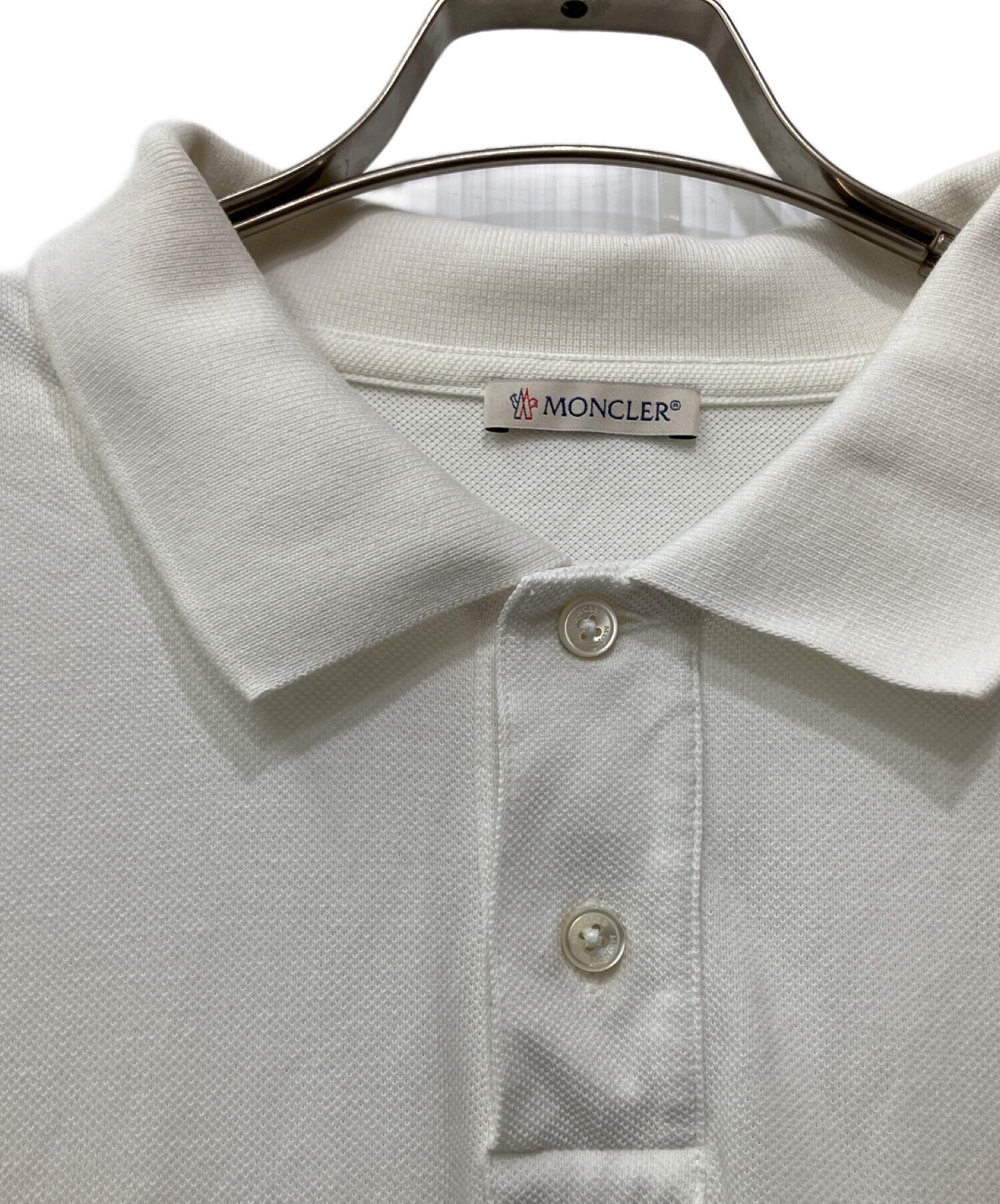 中古・古着通販】MONCLER (モンクレール) ポロシャツ ホワイト サイズ