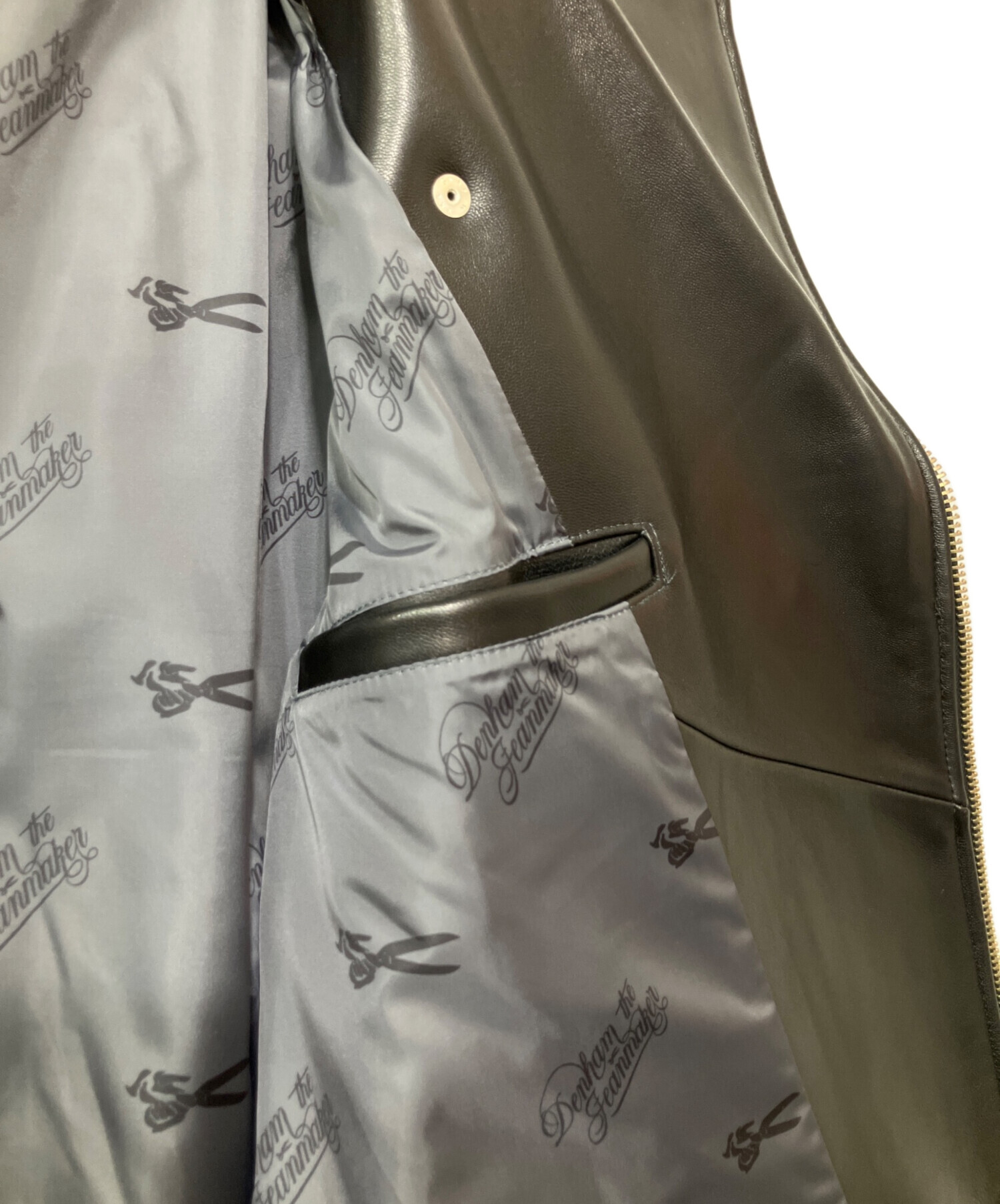 中古・古着通販】Denham (デンハム) レザーダブルライダースジャケット 