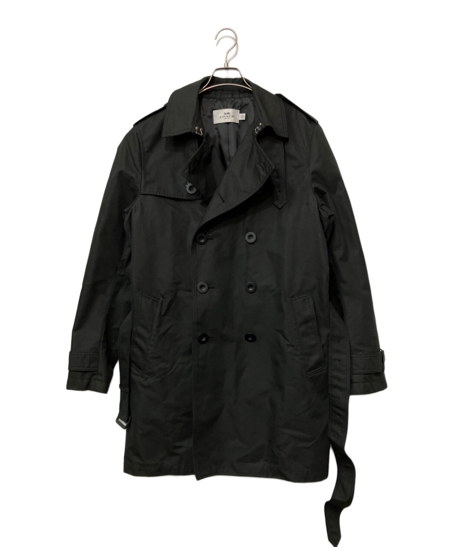 中古・古着通販】COACH (コーチ) トレンチコート ブラック サイズ:M