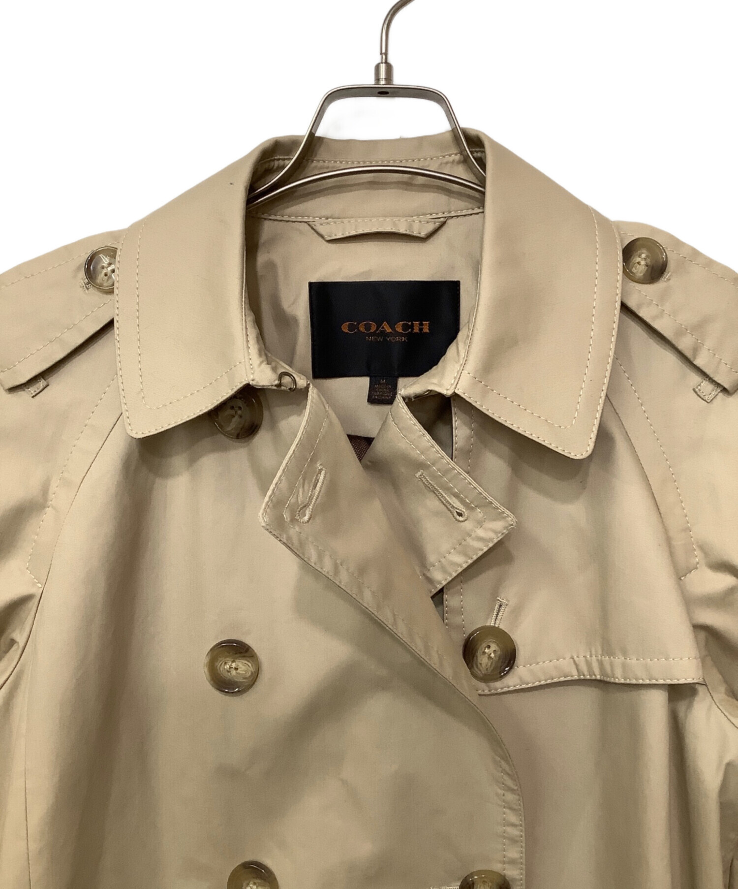 中古・古着通販】COACH (コーチ) トレンチコート ベージュ サイズ:M